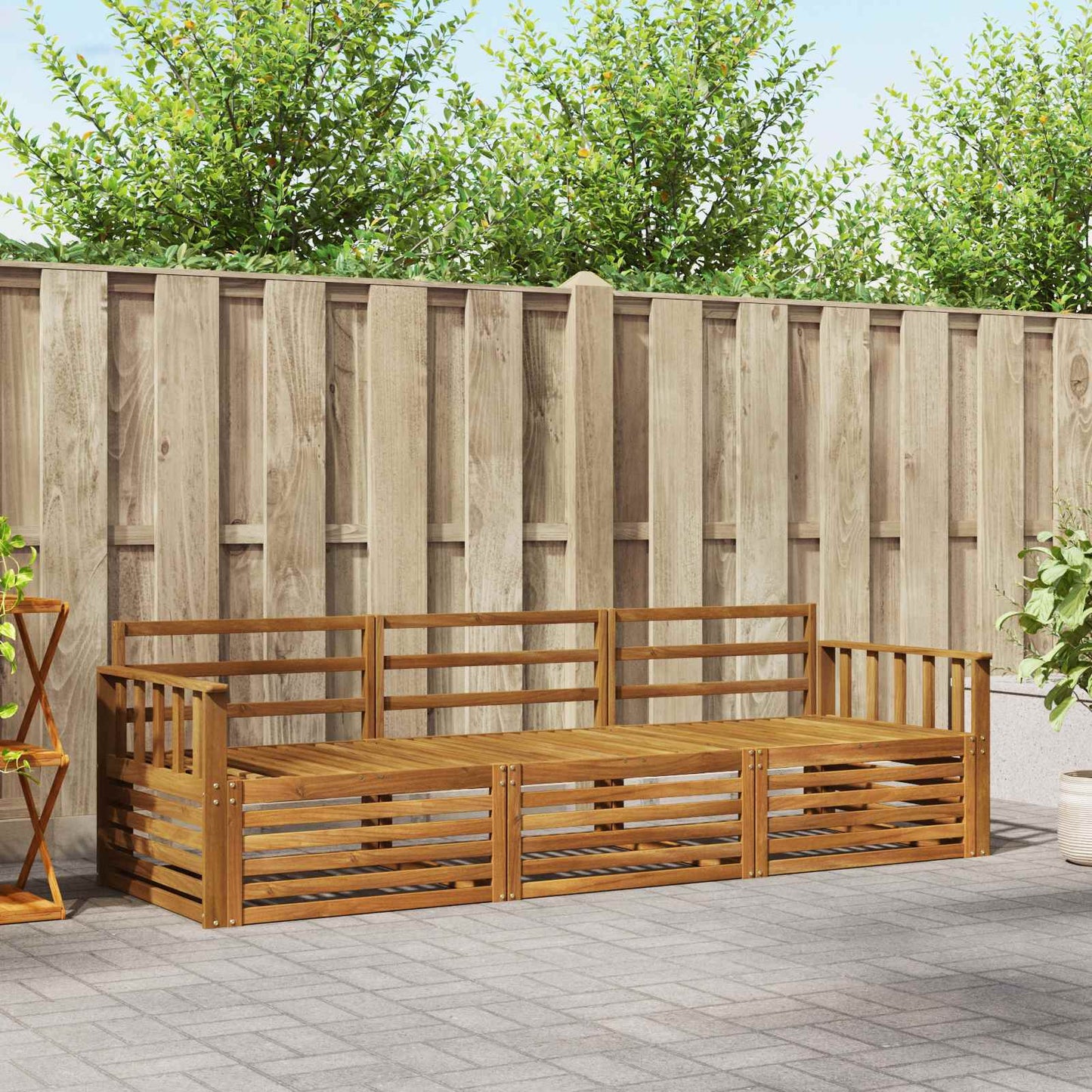 Utendørs sofa-sett 3 pcs Naturlig vidaXL