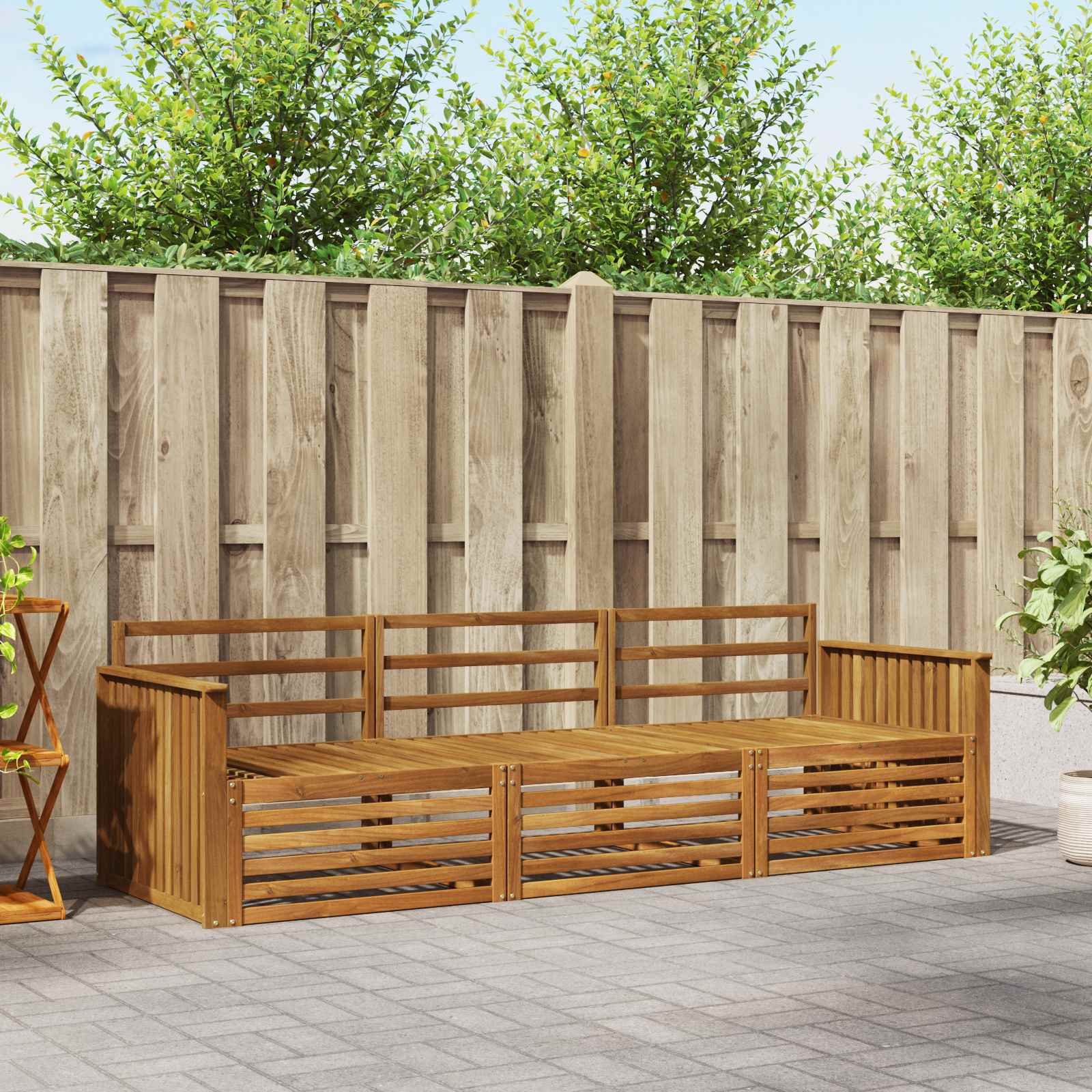 Utendørs sofa-sett 3 pcs Naturlig vidaXL