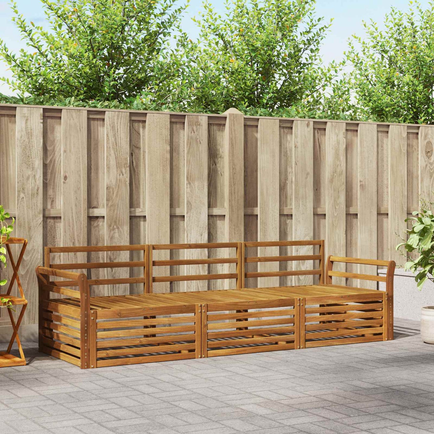 Utendørs sofa-sett 3 pcs Naturlig vidaXL
