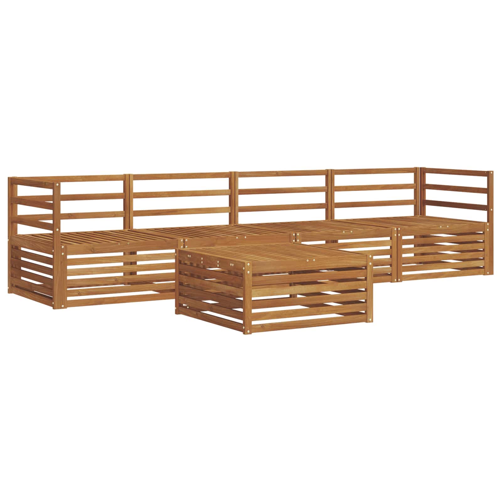 Utendørs sofa-sett 5 pcs Naturlig vidaXL