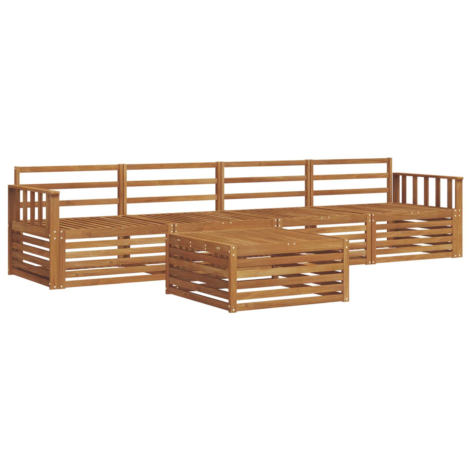 Utendørs sofa-sett 5 pcs Naturlig vidaXL