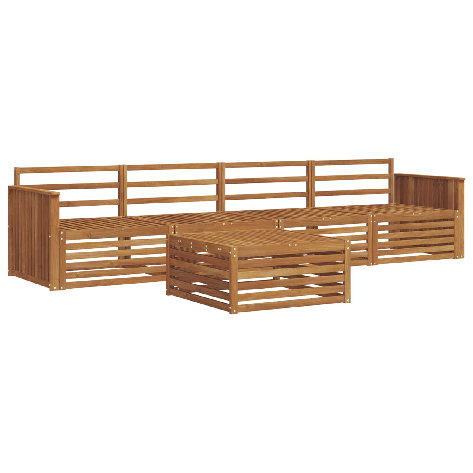 Utendørs sofa-sett 5 pcs Naturlig vidaXL