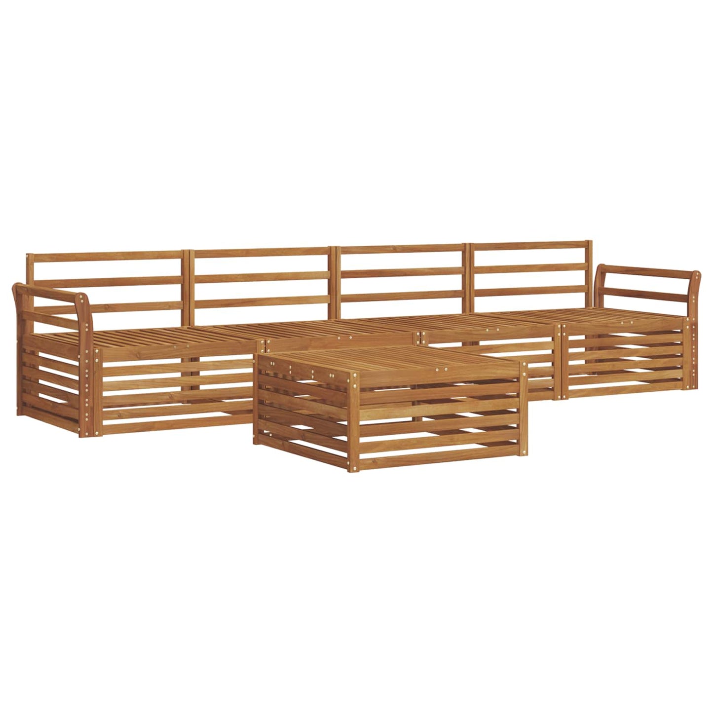 Utendørs sofa-sett 5 pcs Naturlig vidaXL