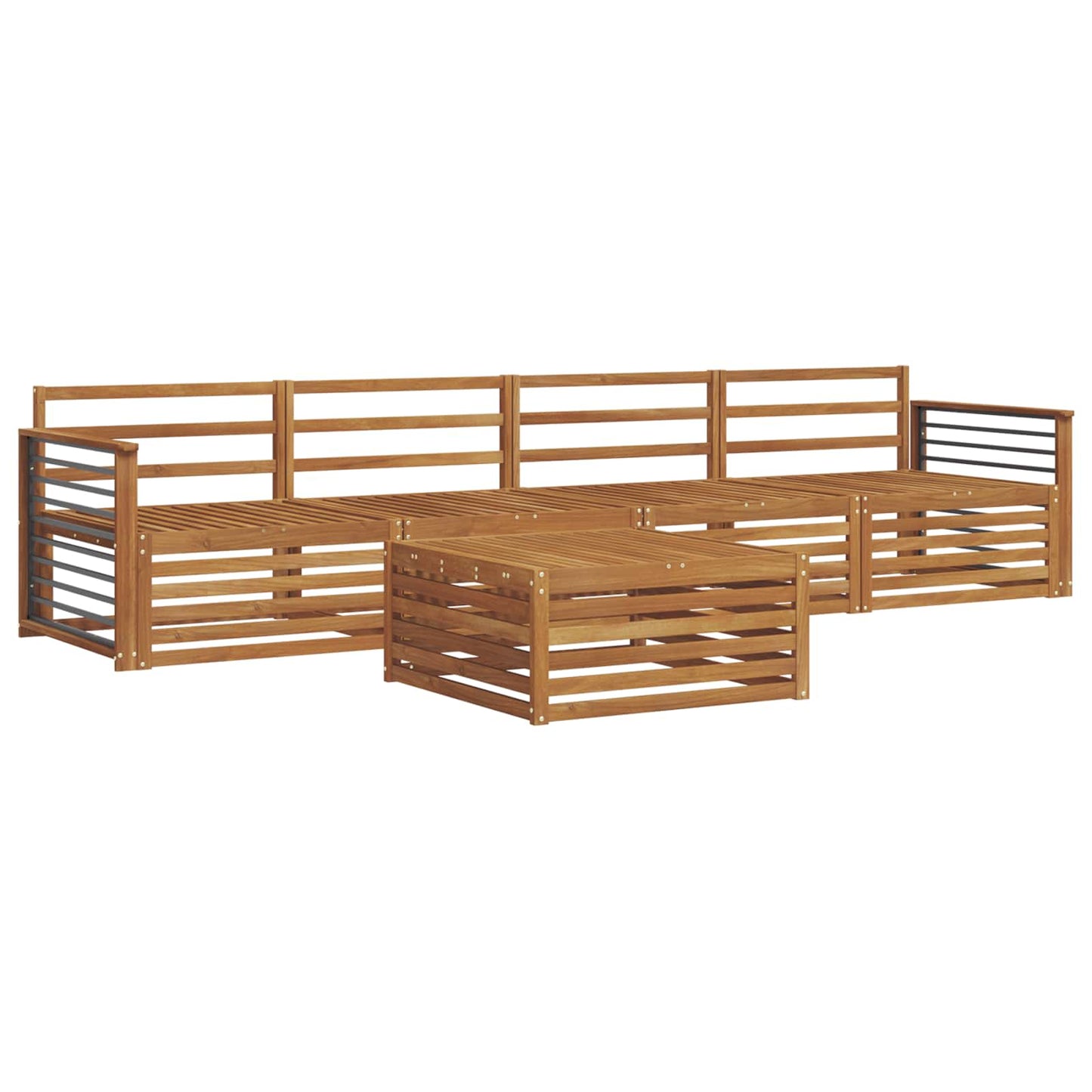Utendørs sofa-sett 5 pcs Naturlig vidaXL