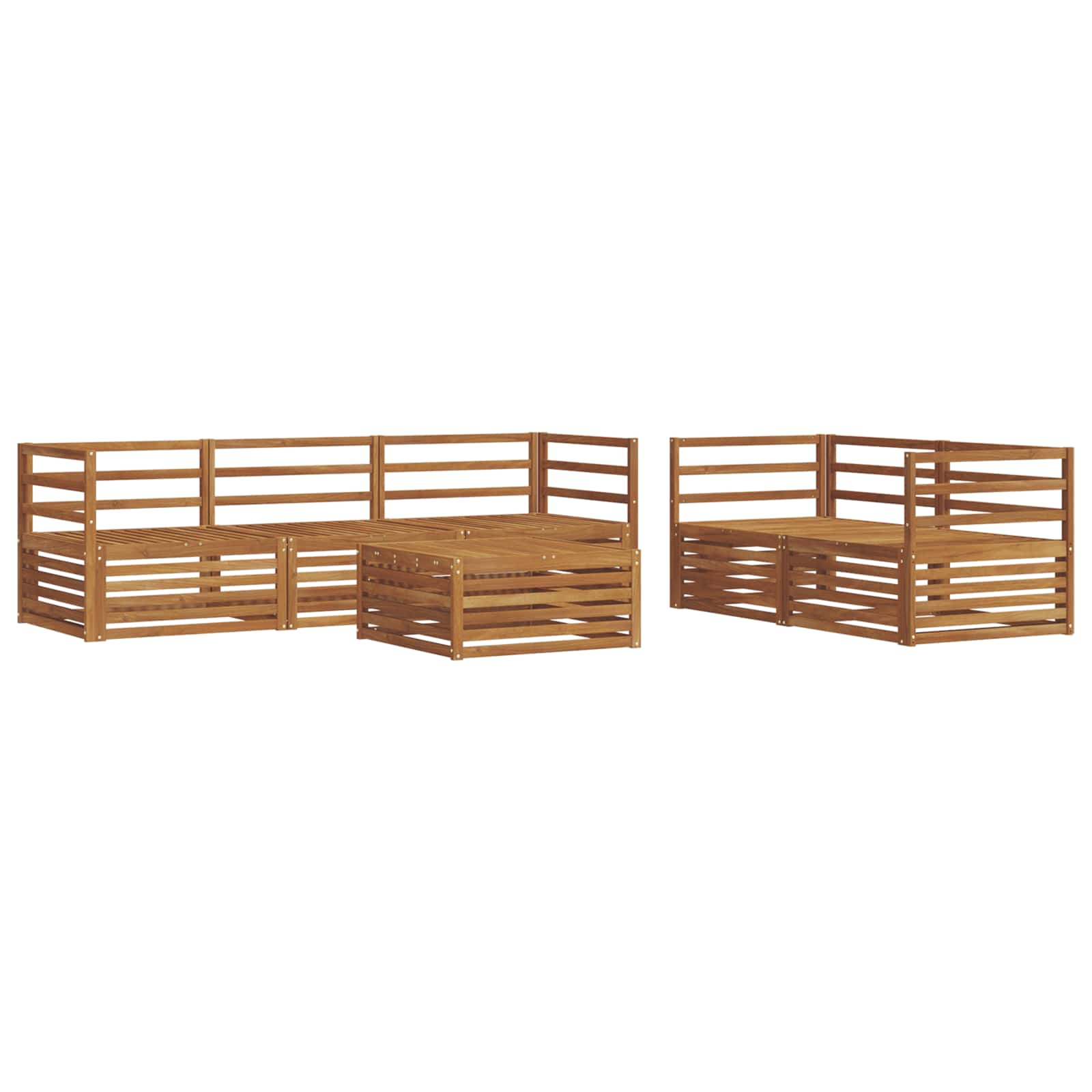 Utendørs sofa-sett 6 pcs Naturlig vidaXL