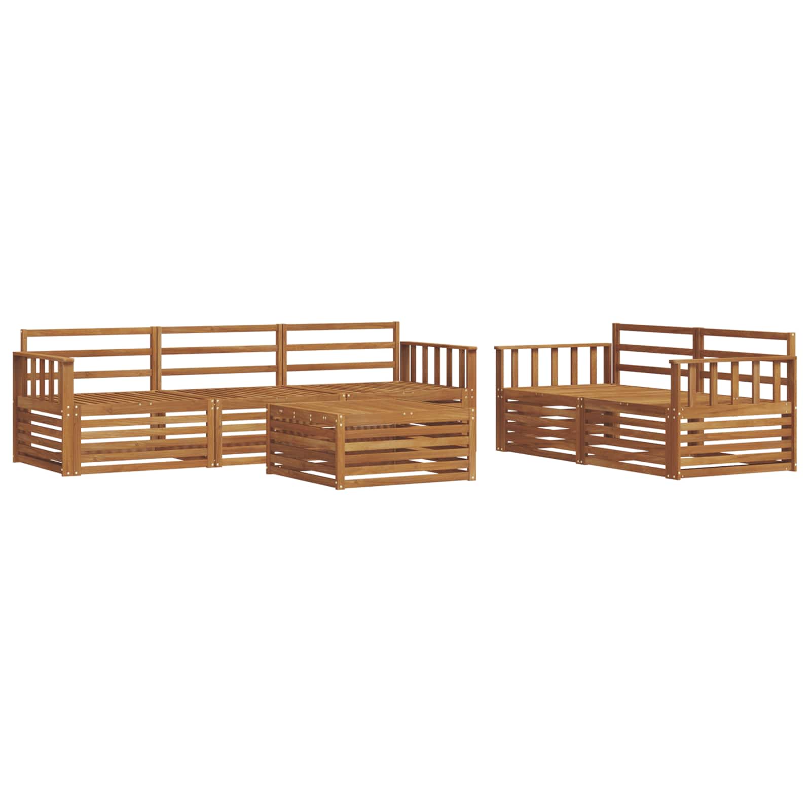 Utendørs sofa-sett 6 pcs Naturlig vidaXL