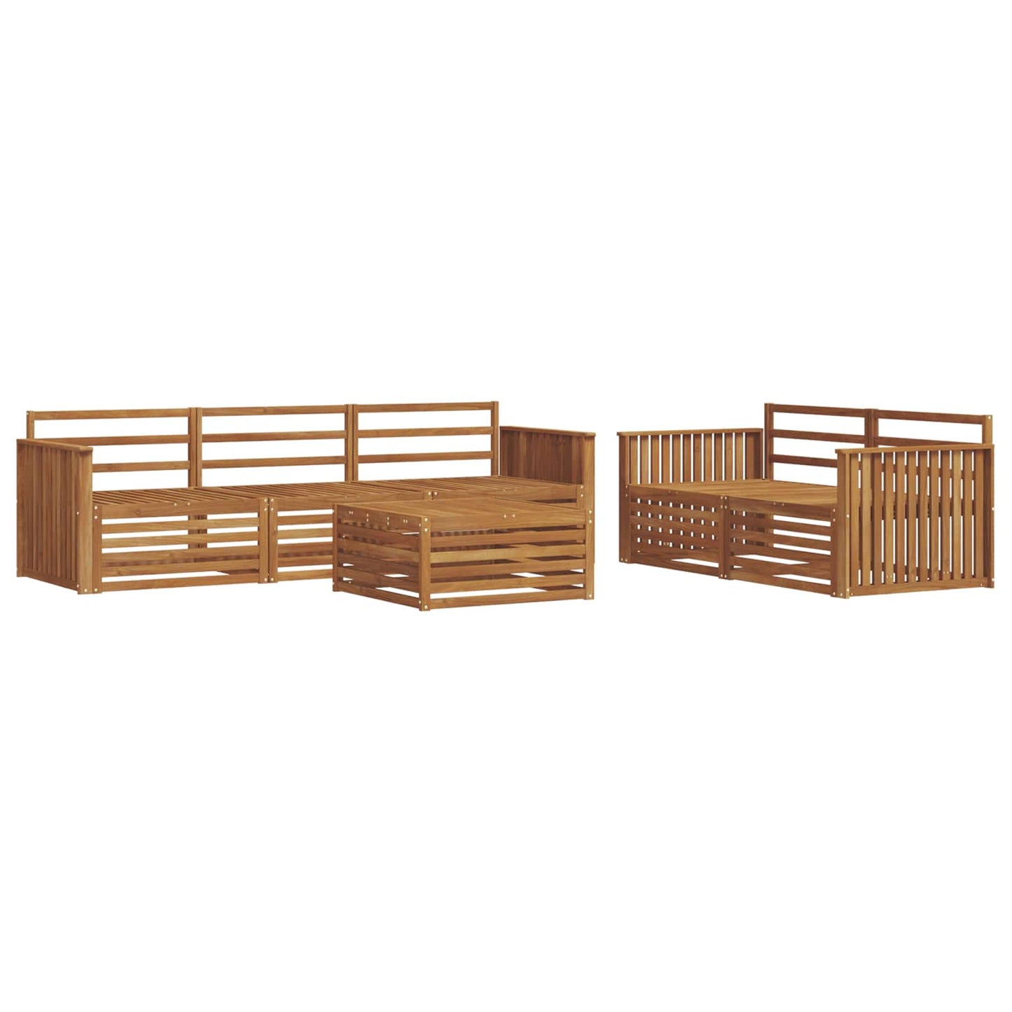 Utendørs sofa-sett 6 pcs Naturlig vidaXL