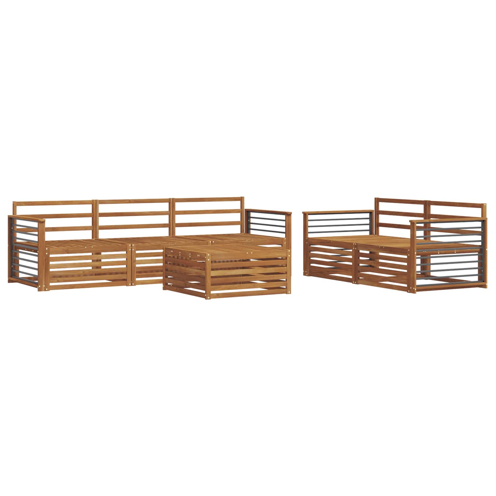 Utendørs sofa-sett 6 pcs Naturlig vidaXL