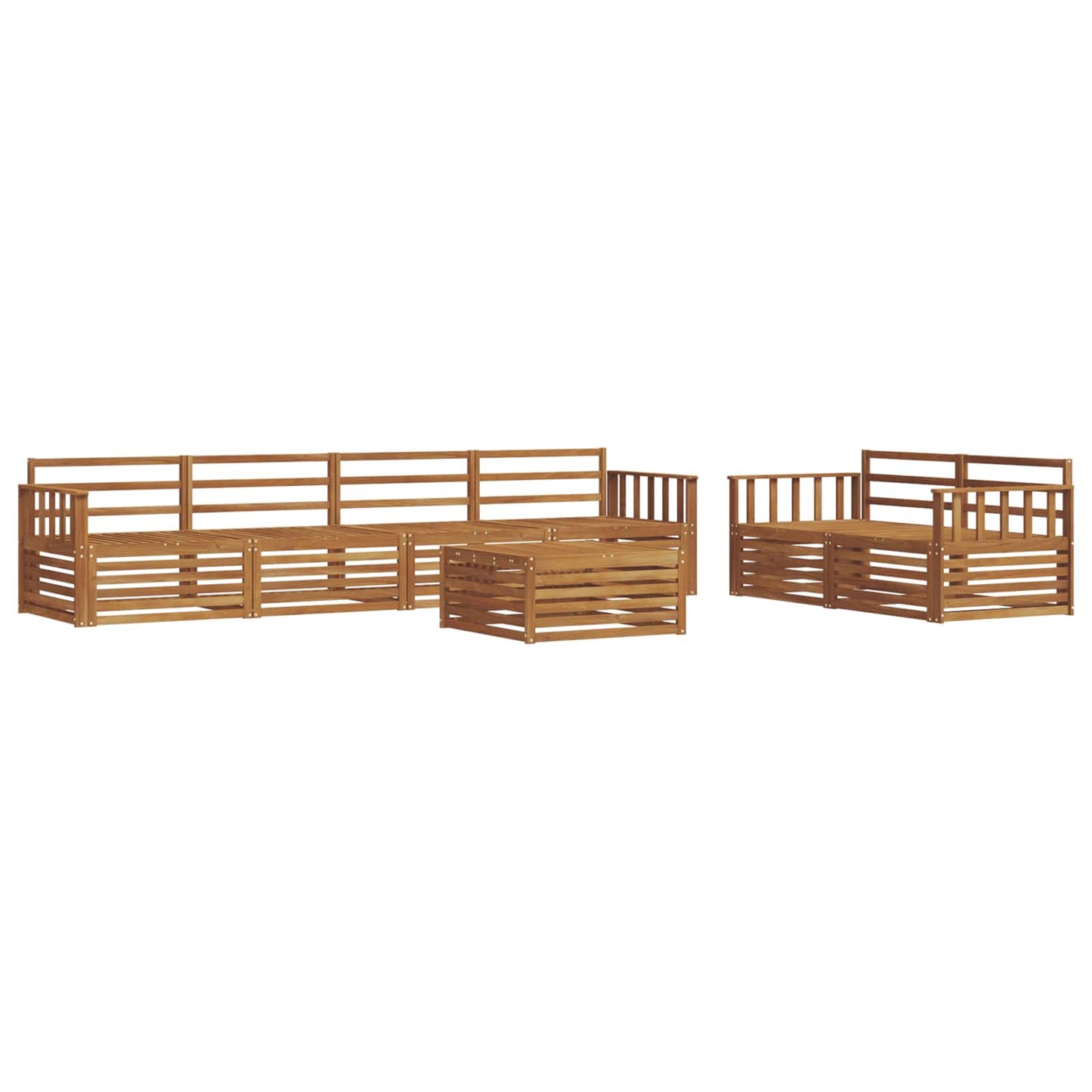 Utendørs sofa-sett 7 pcs Naturlig Solid akasietre