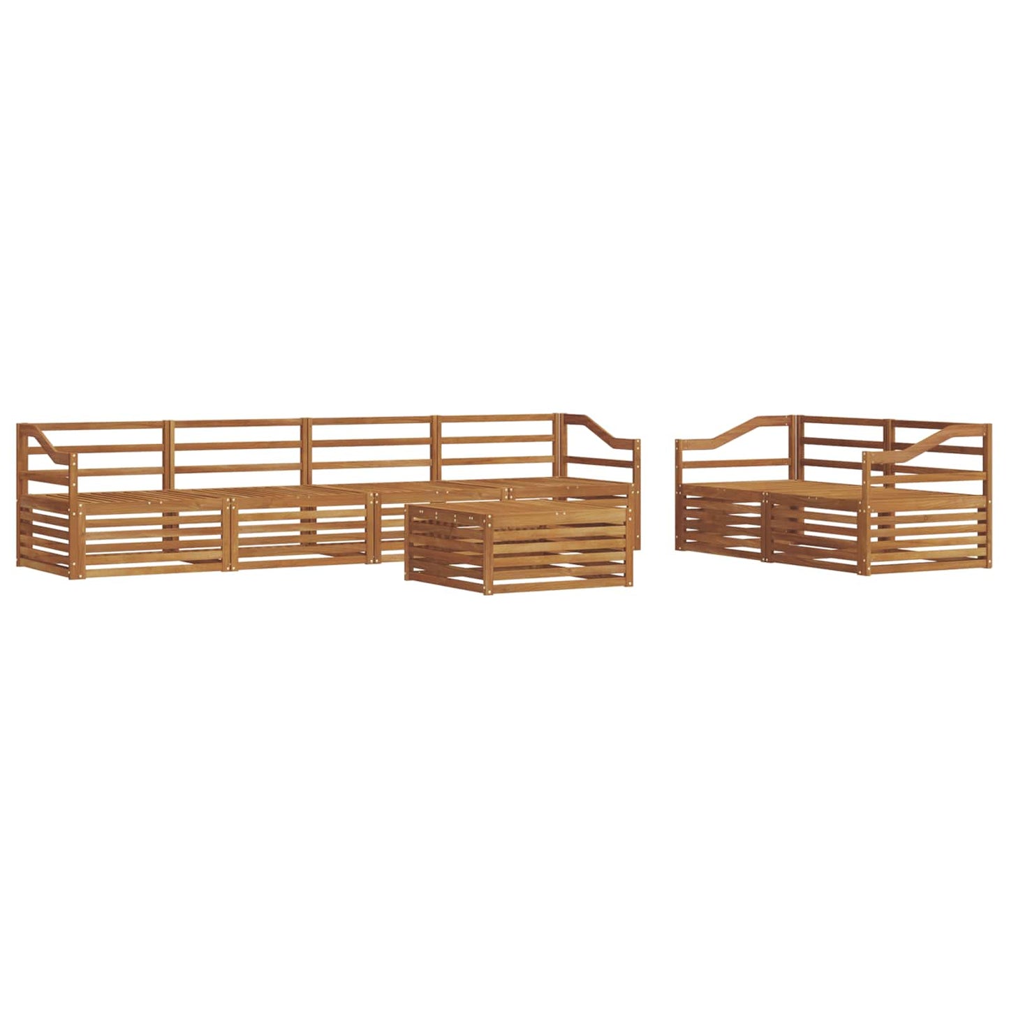 Utendørs sofa-sett 7 pcs Naturlig Solid akasietre