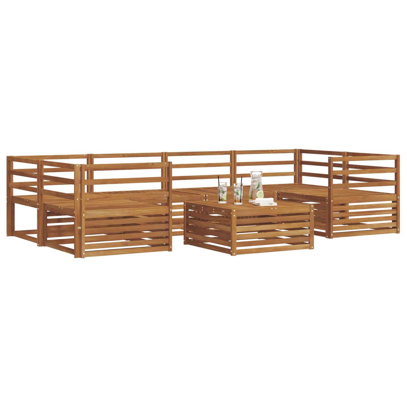Utendørs sofa-sett 7 pcs Naturlig vidaXL