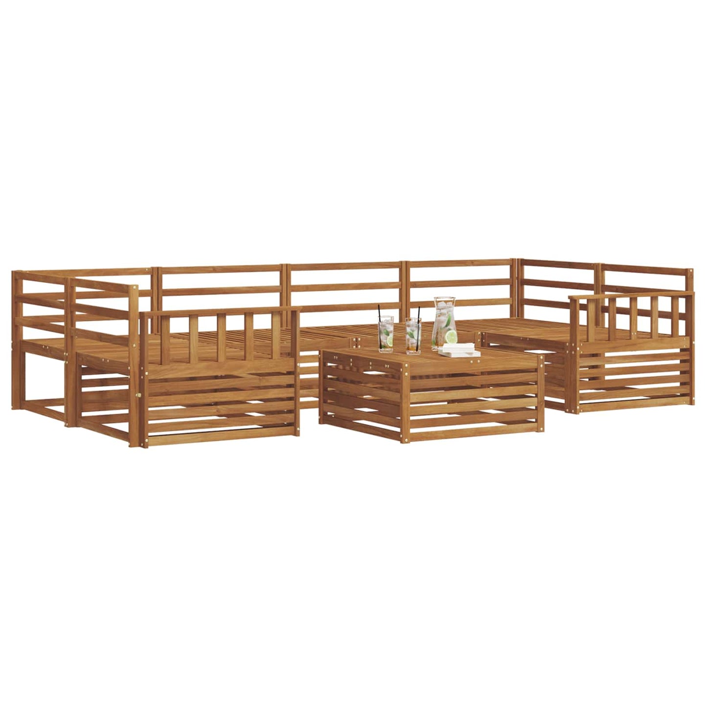 Utendørs sofa-sett 7 pcs Naturlig vidaXL