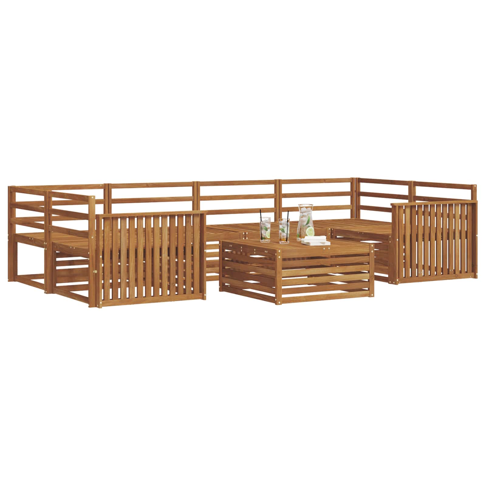 Utendørs sofa-sett 7 pcs Naturlig vidaXL