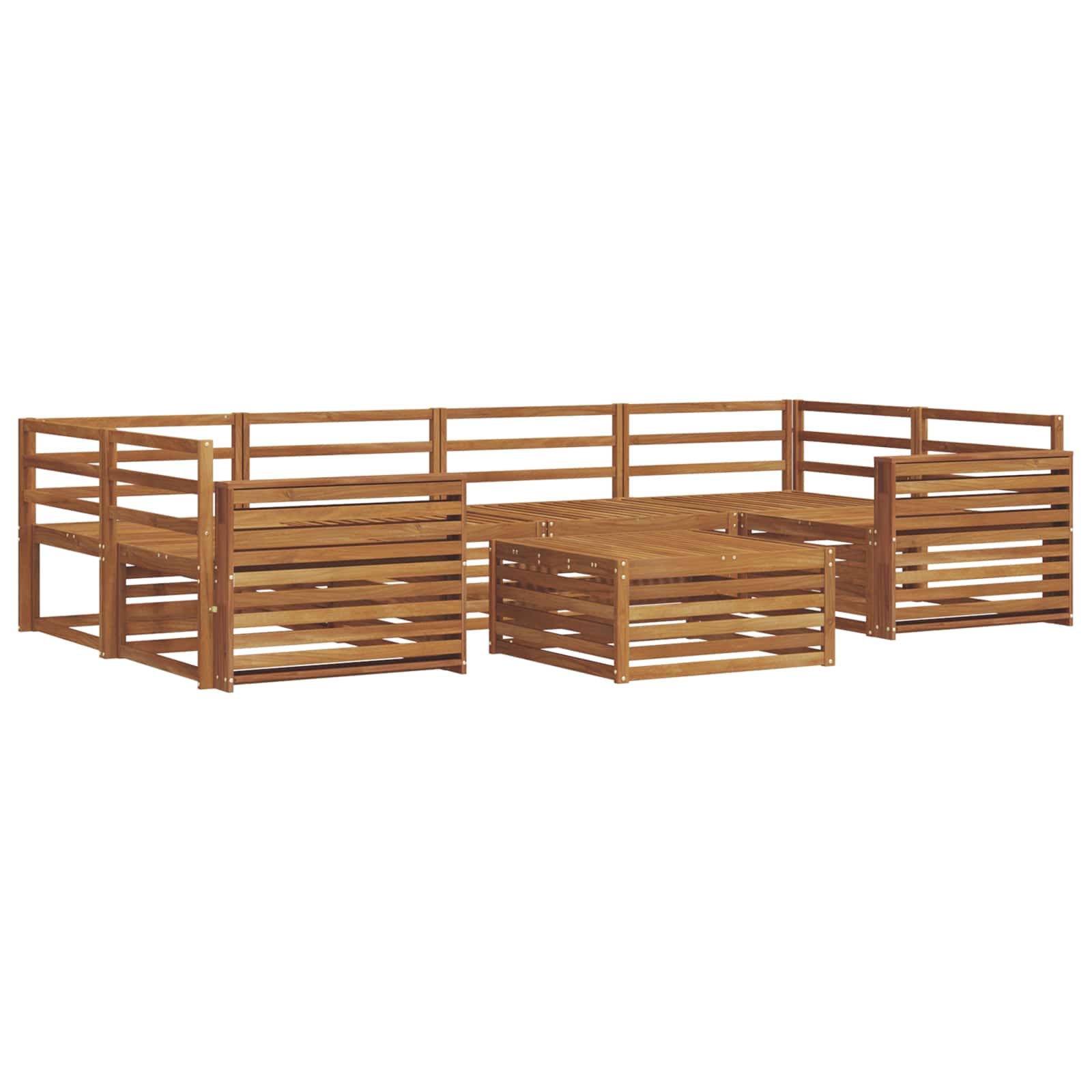 Utendørs sofa-sett 7 pcs Naturlig vidaXL