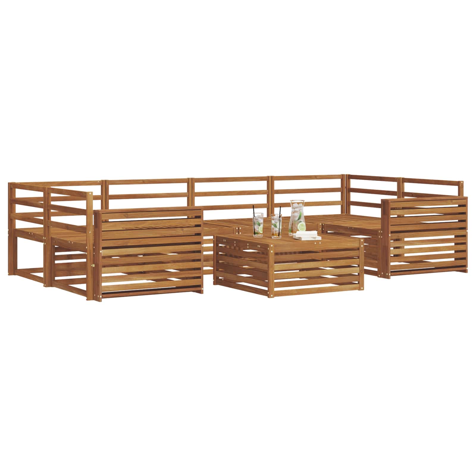 Utendørs sofa-sett 7 pcs Naturlig vidaXL