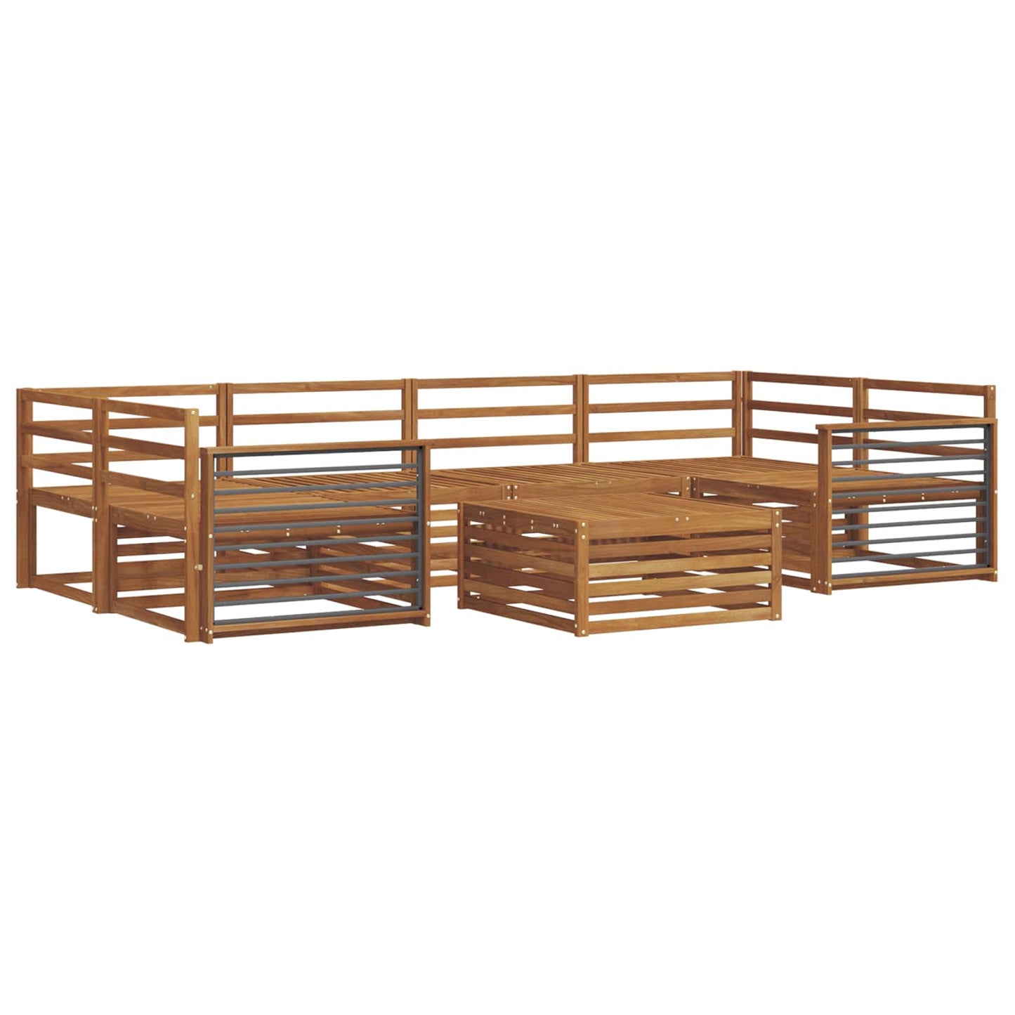 Utendørs sofa-sett 7 pcs Naturlig vidaXL