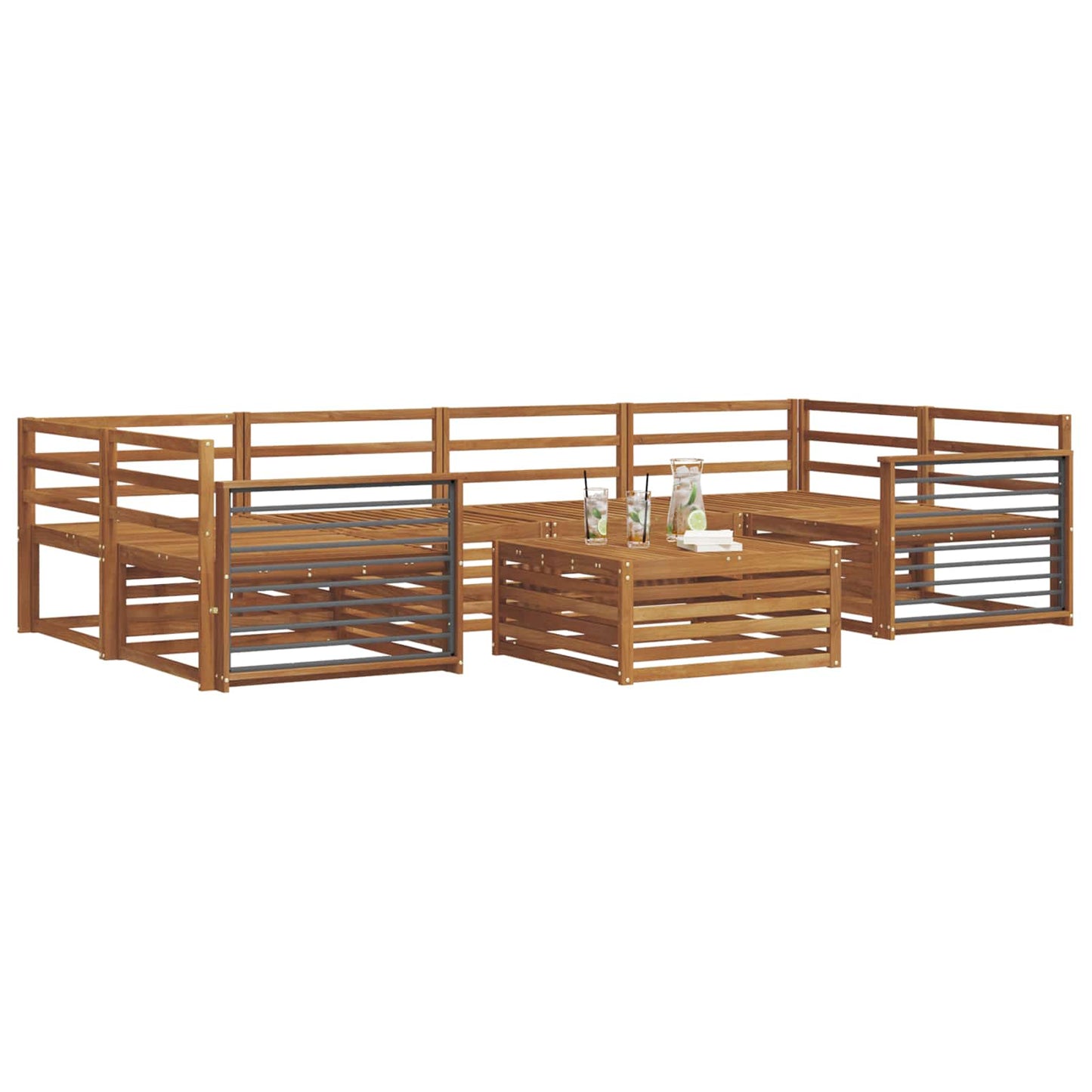 Utendørs sofa-sett 7 pcs Naturlig vidaXL