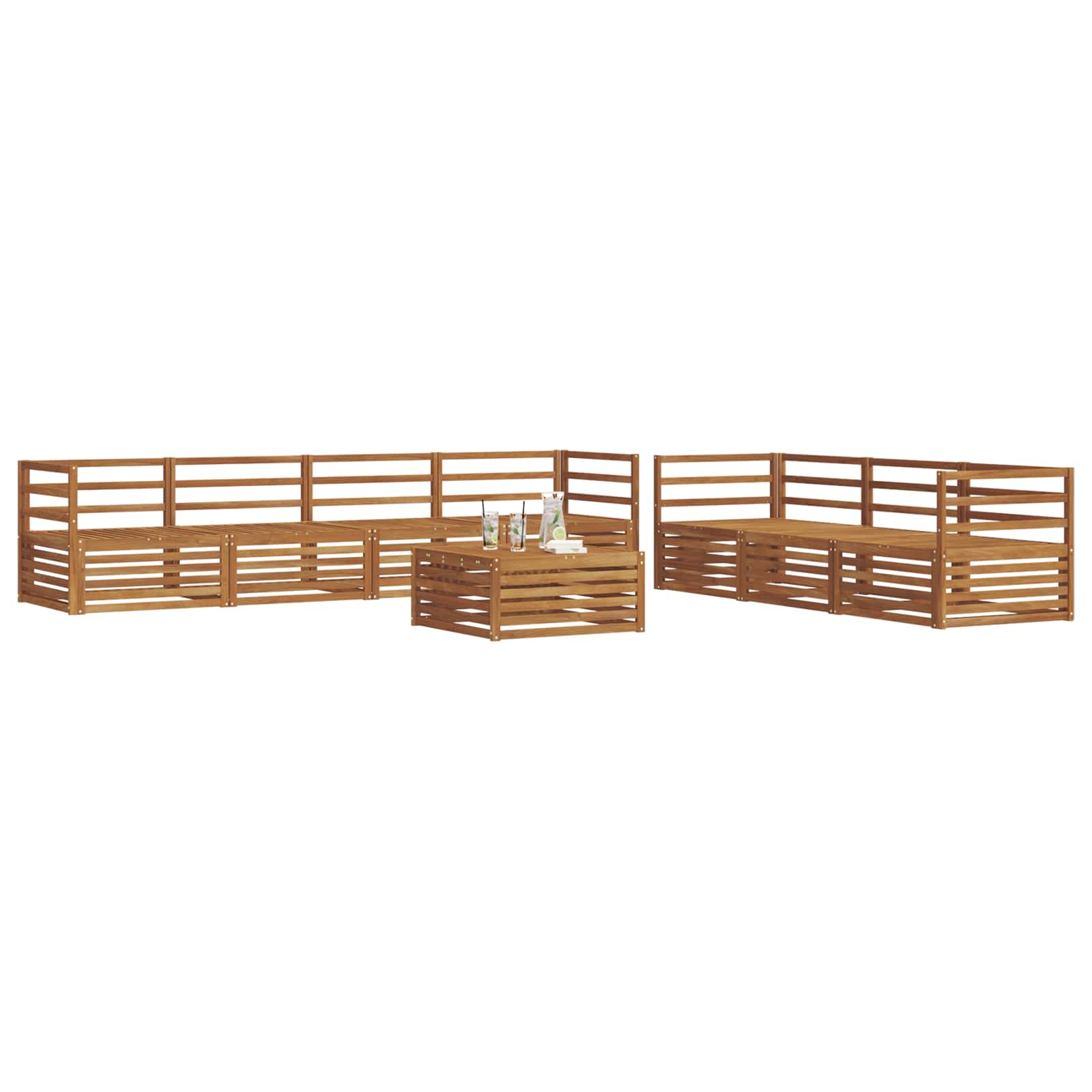 Utendørs sofa-sett 8 pcs Naturlig vidaXL