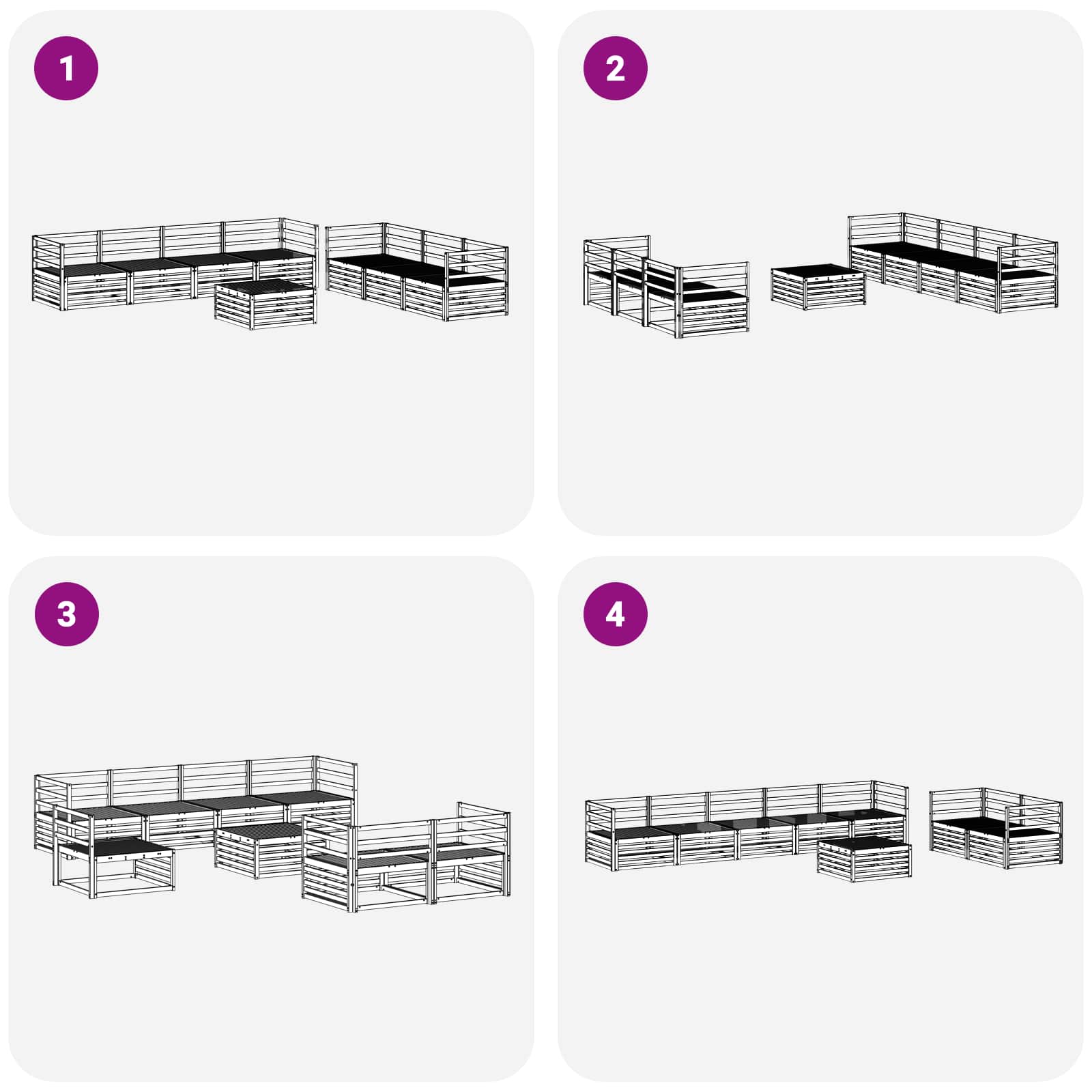 Utendørs sofa-sett 8 pcs Naturlig vidaXL