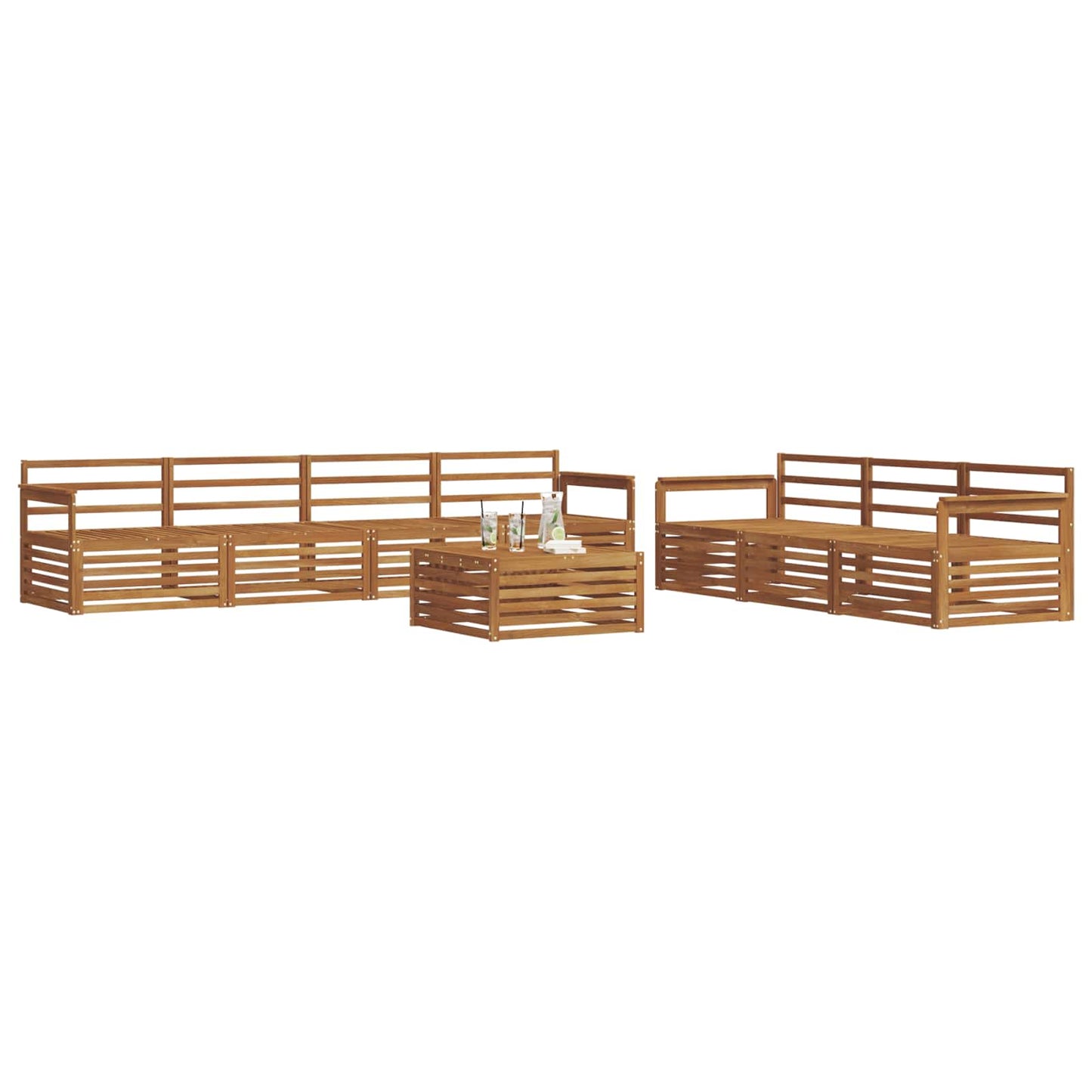 Utendørs sofa-sett 8 pcs Naturlig vidaXL