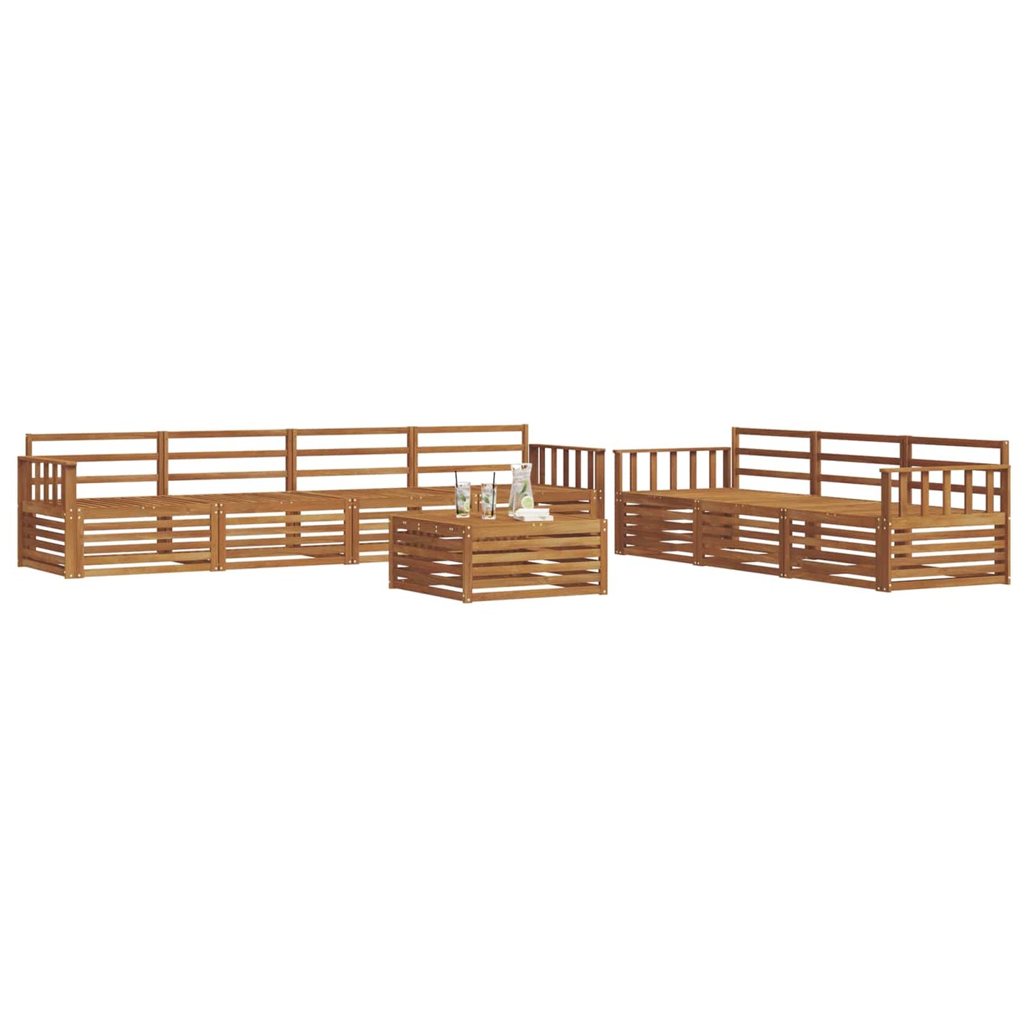 Utendørs sofa-sett 8 pcs Naturlig vidaXL