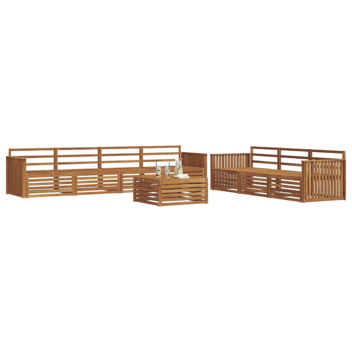 Utendørs sofa-sett 8 pcs Naturlig vidaXL