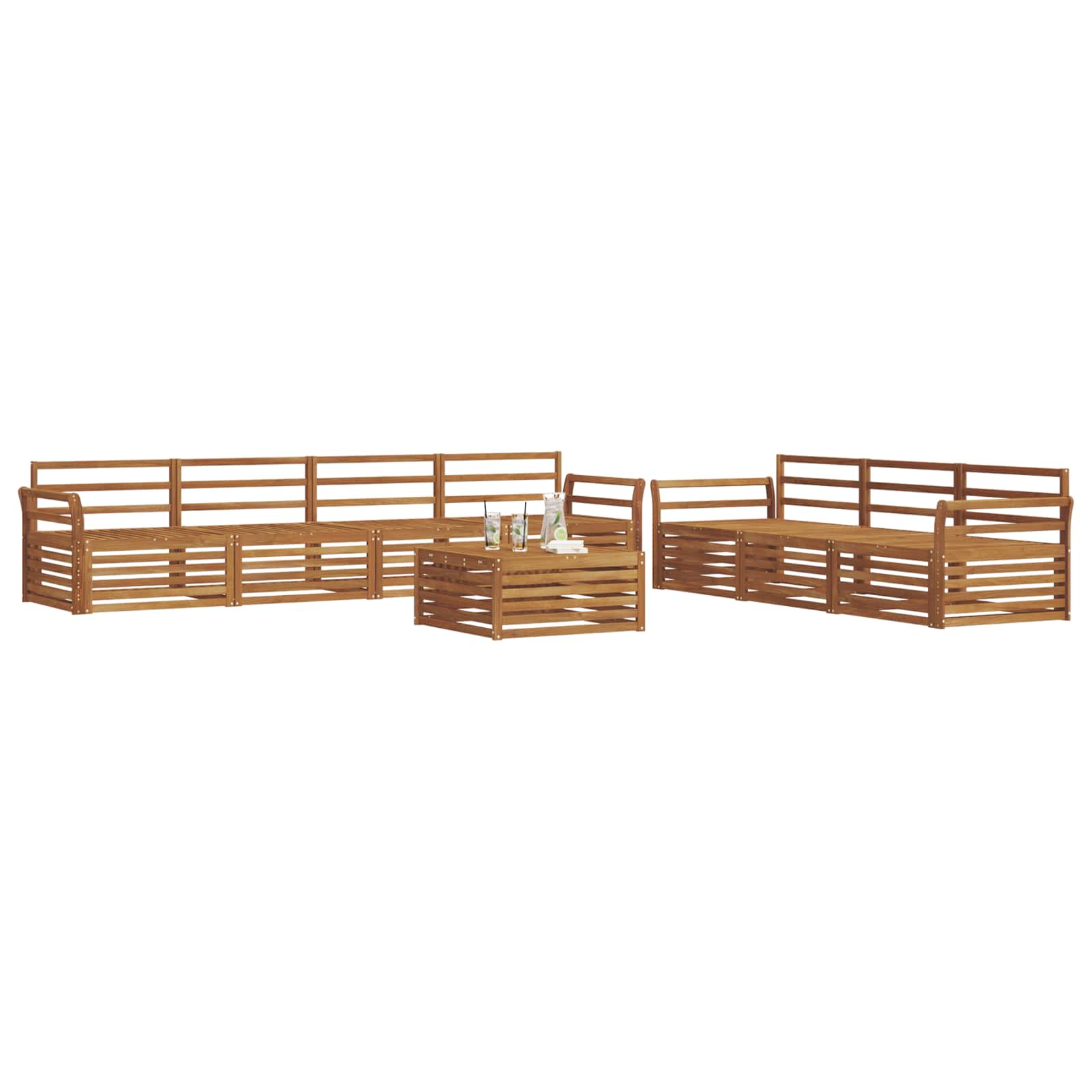 Utendørs sofa-sett 8 pcs Naturlig vidaXL