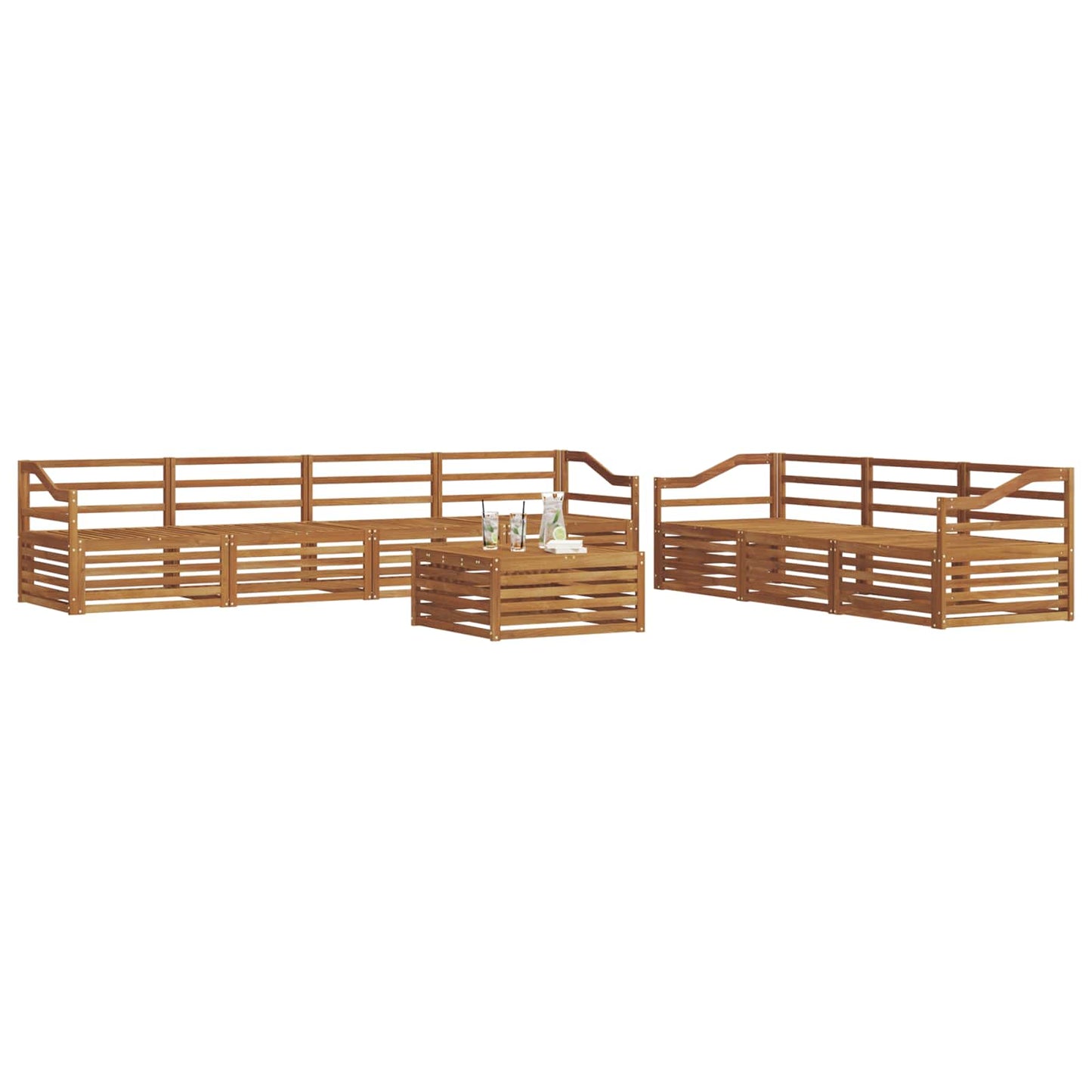 Utendørs sofa-sett 8 pcs Naturlig vidaXL