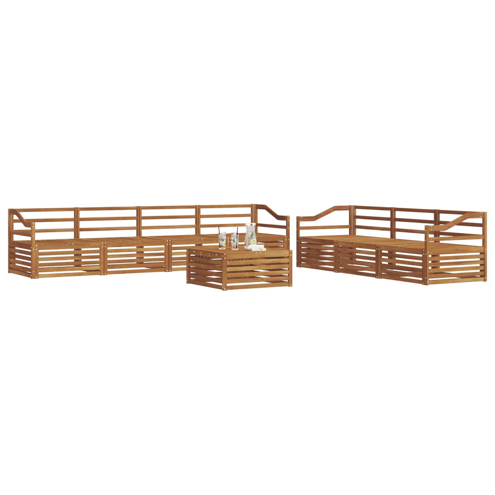 Utendørs sofa-sett 8 pcs Naturlig vidaXL