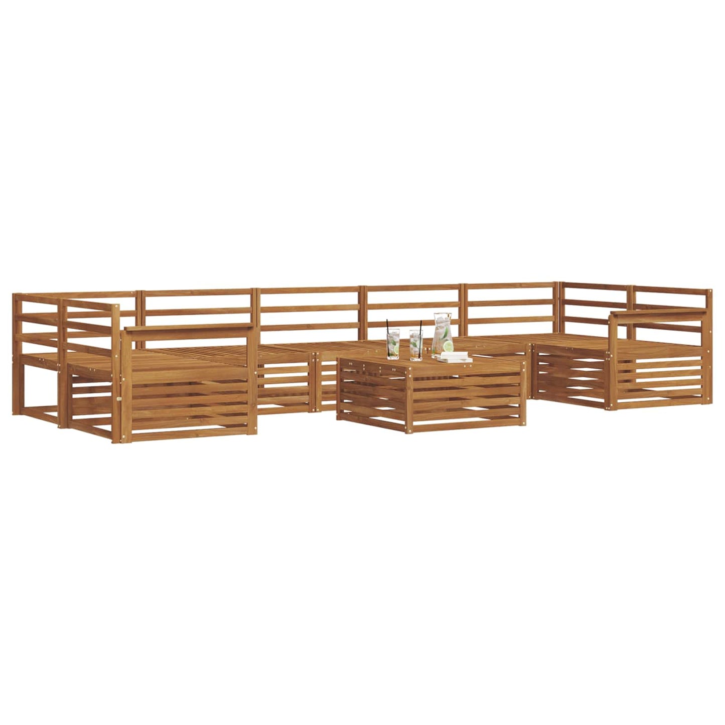 Utendørs sofa-sett 8 pcs Naturlig vidaXL