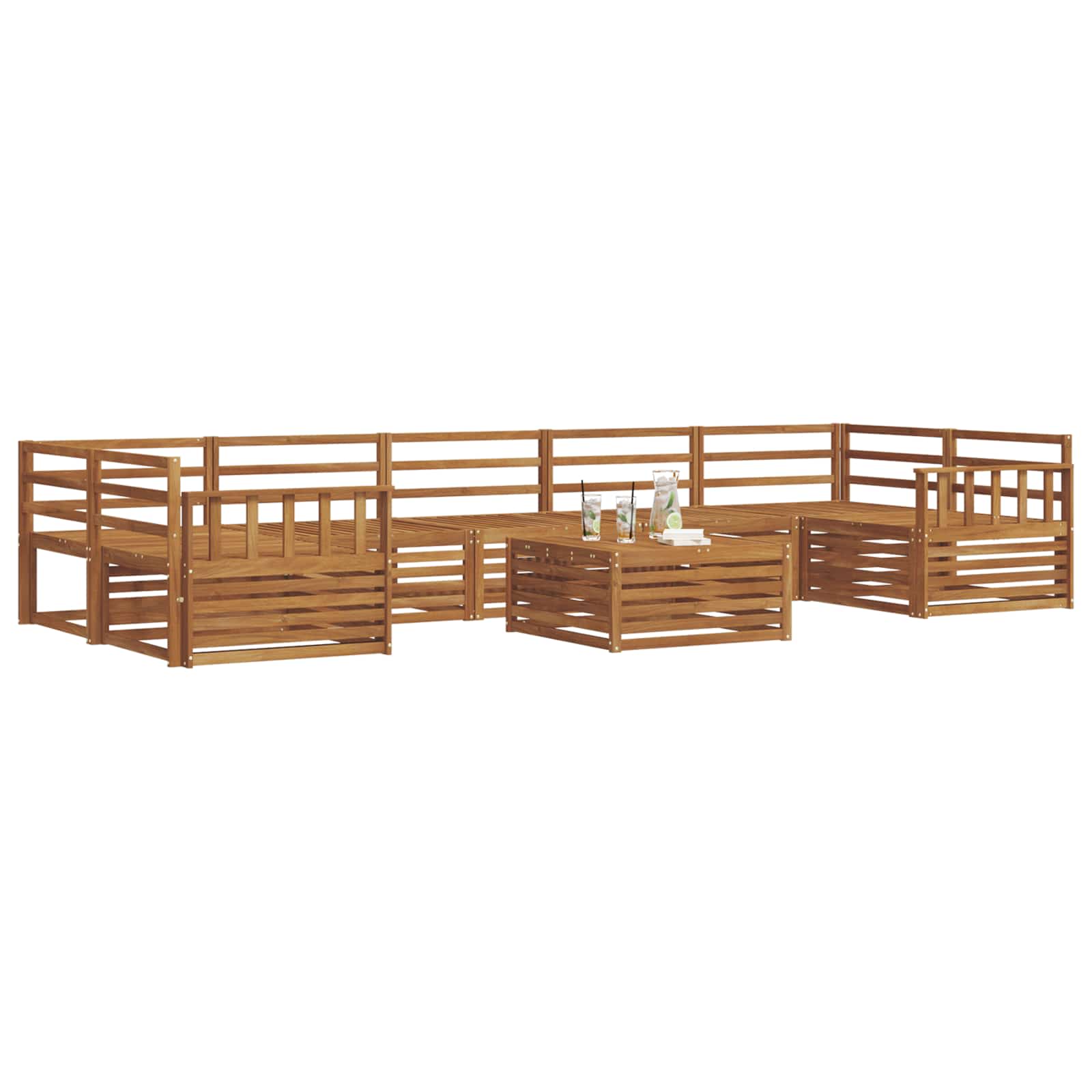 Utendørs sofa-sett 8 pcs Naturlig vidaXL