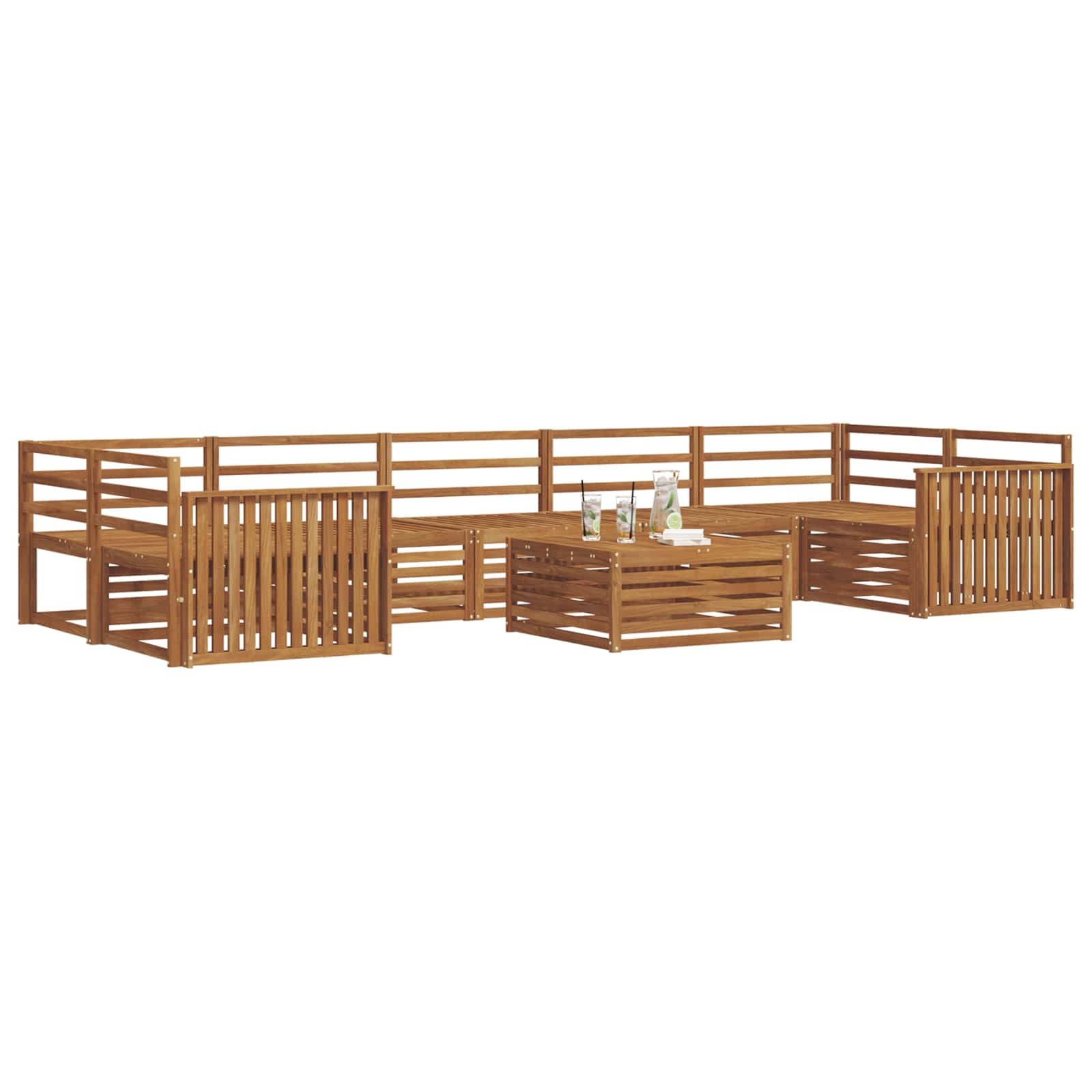 Utendørs sofa-sett 8 pcs Naturlig vidaXL