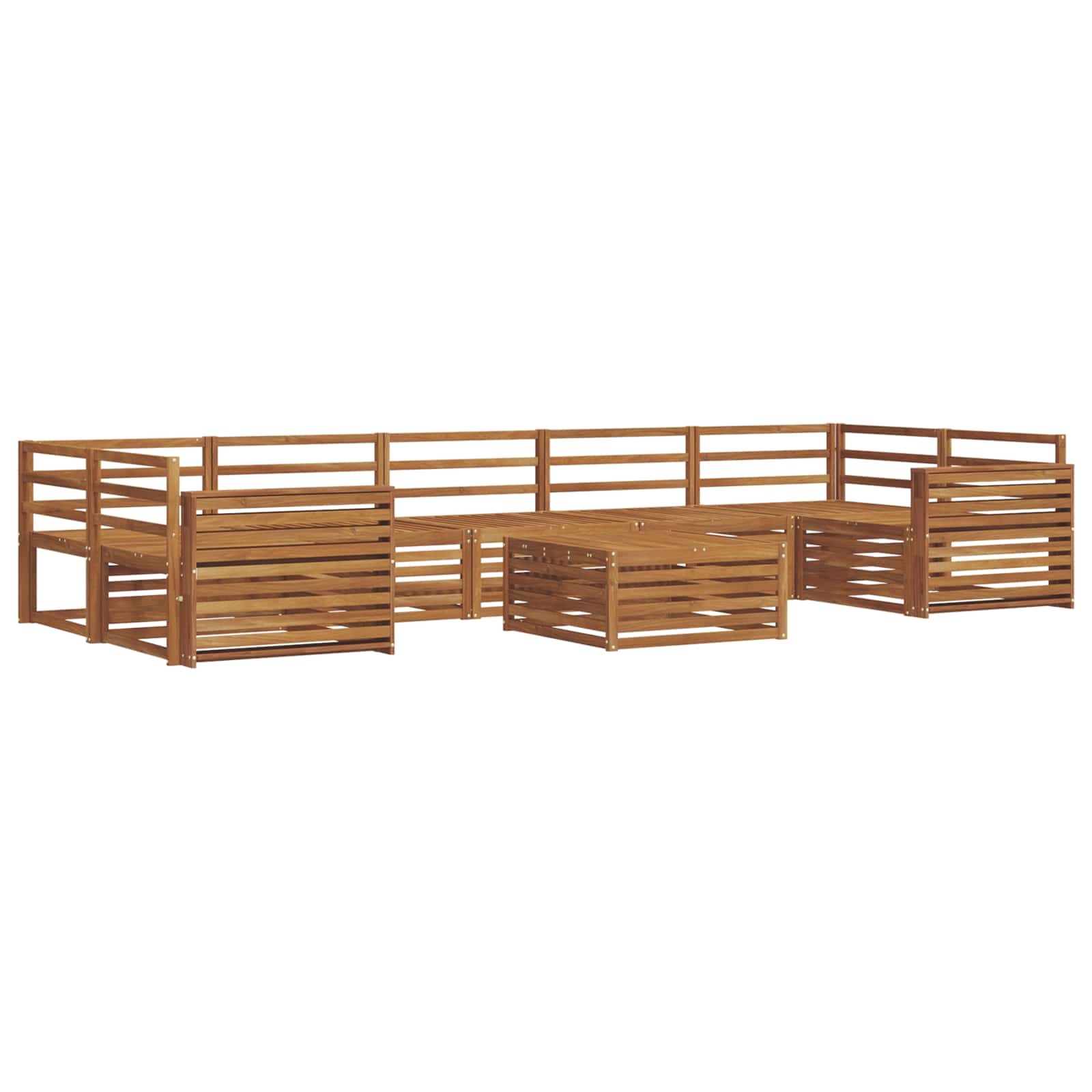 Utendørs sofa-sett 8 pcs Naturlig vidaXL