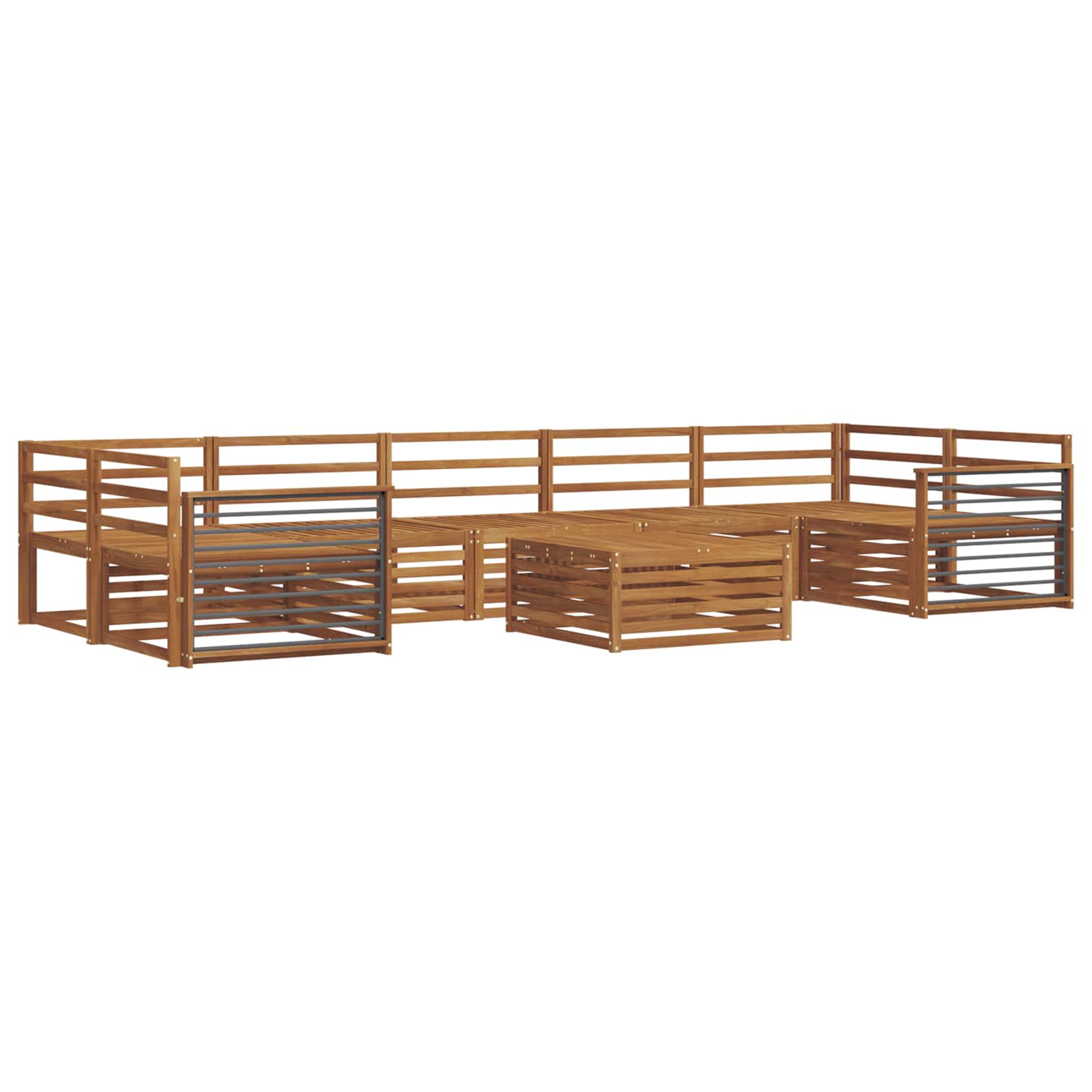 Utendørs sofa-sett 8 pcs Naturlig vidaXL