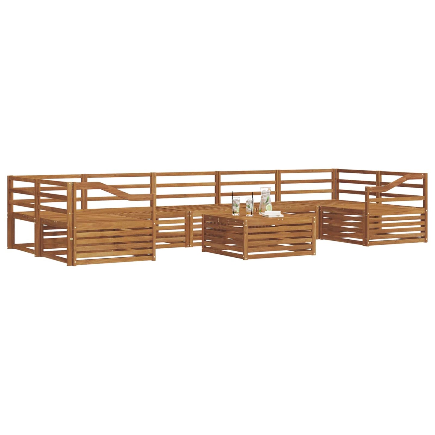 Utendørs sofa-sett 8 pcs Naturlig vidaXL