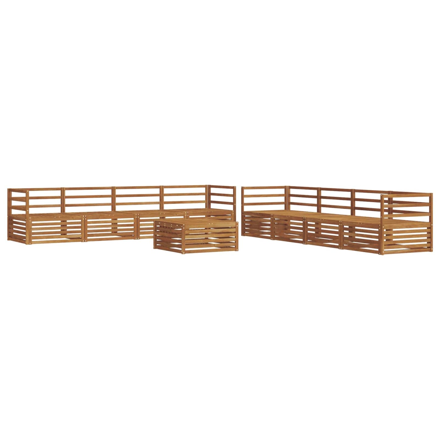 Utendørs sofa-sett 9 pcs Naturlig vidaXL