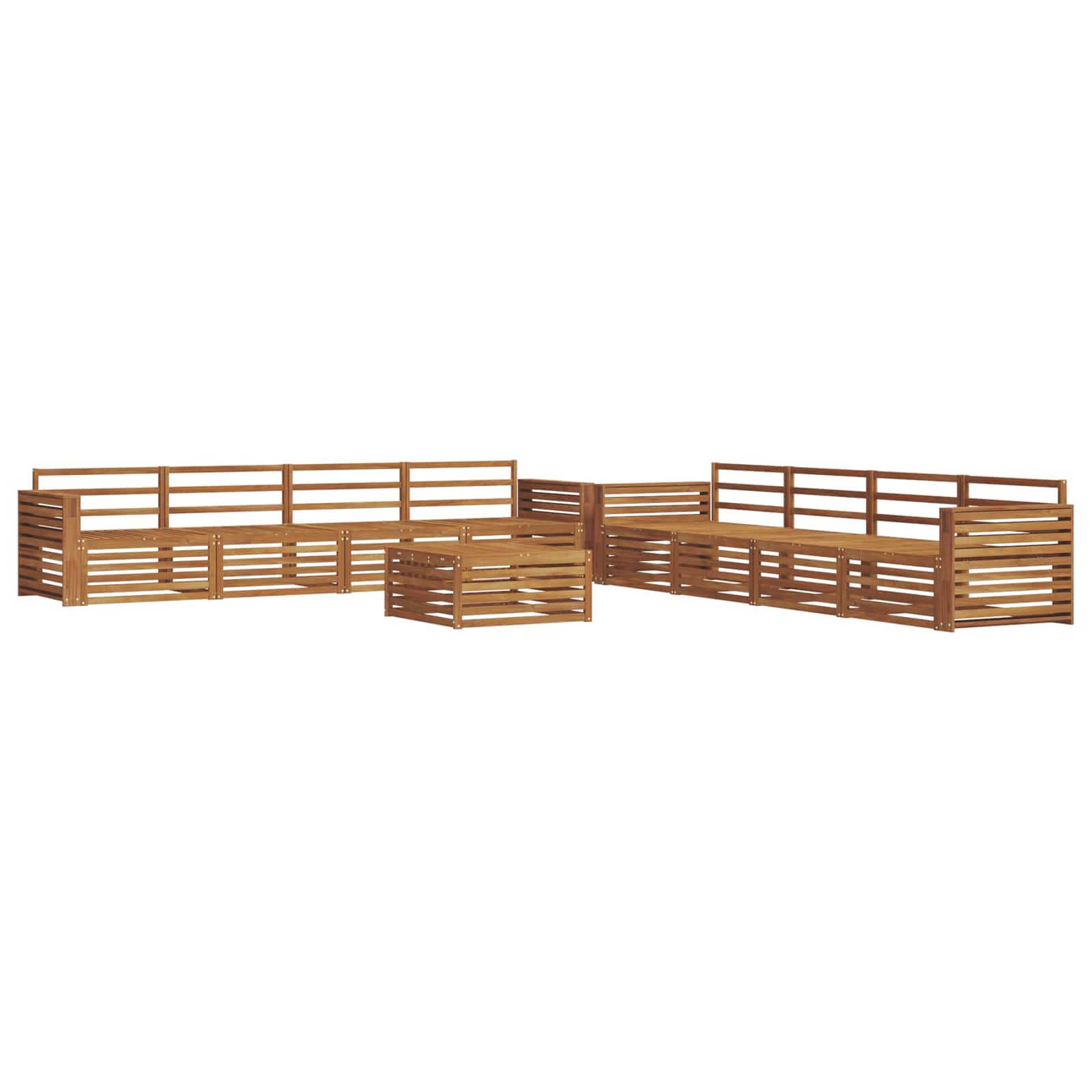 Utendørs sofa-sett 9 pcs Naturlig vidaXL