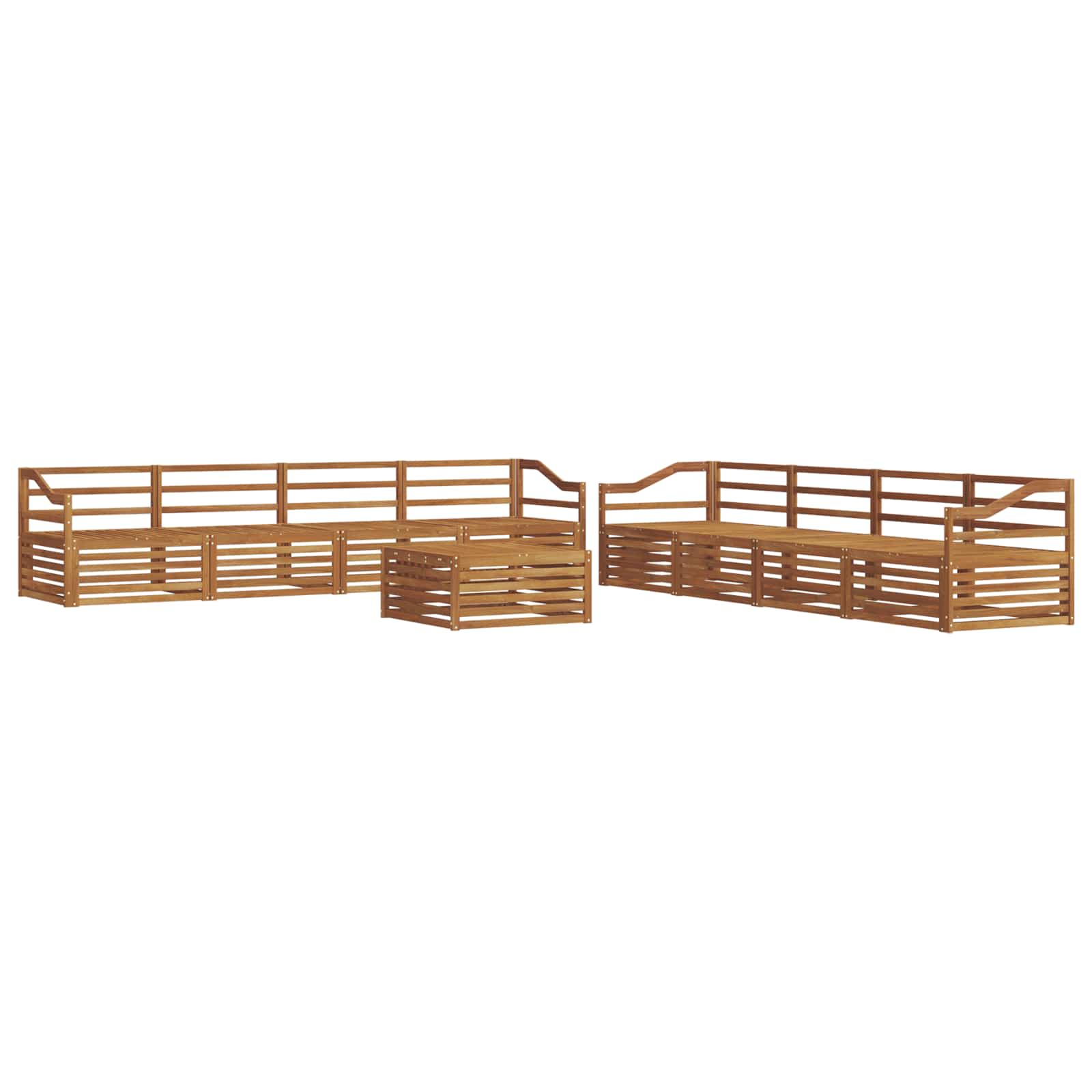 Utendørs sofa-sett 9 pcs Naturlig vidaXL
