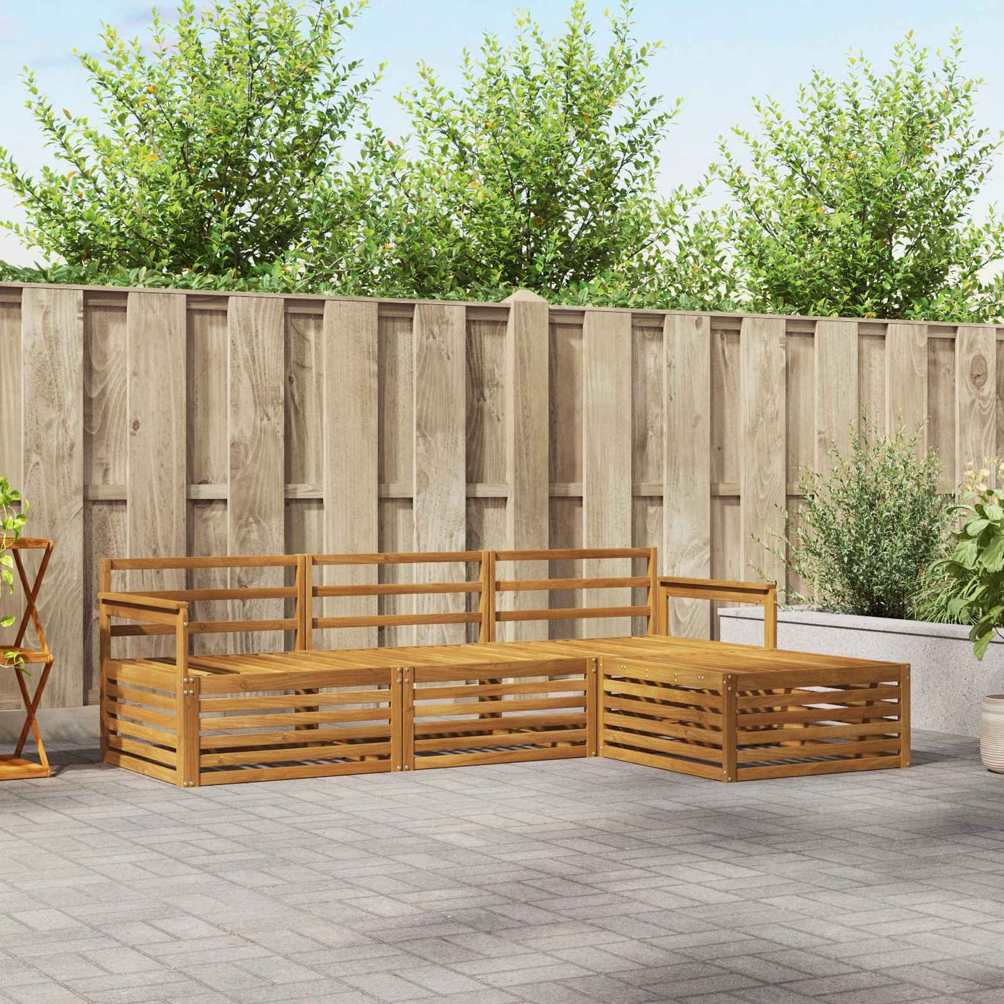 Utendørs sofa-sett Naturlig 249,5 x 162,5 x 73 cm