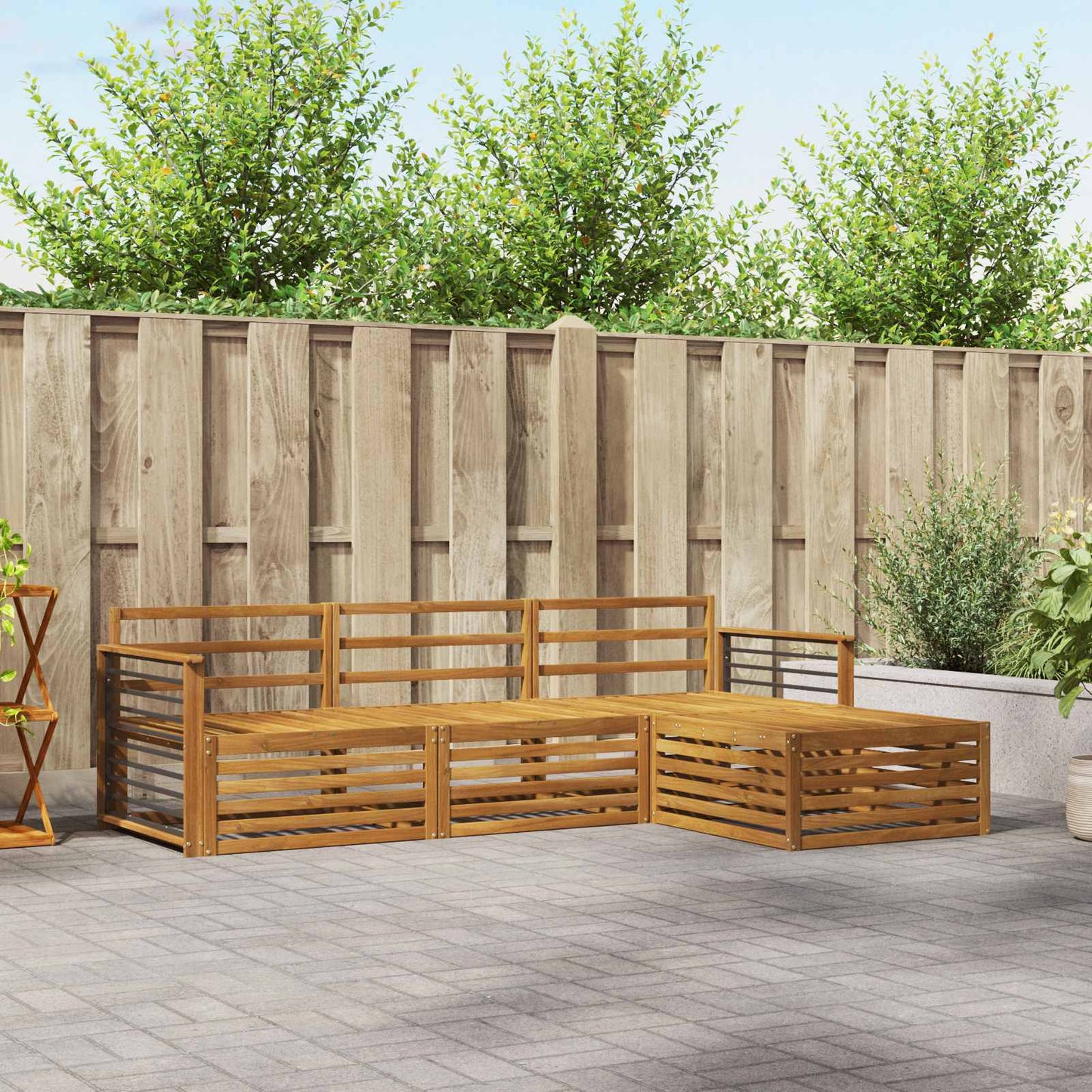 Utendørs sofa-sett Naturlig 249,5 x 162,5 x 73 cm