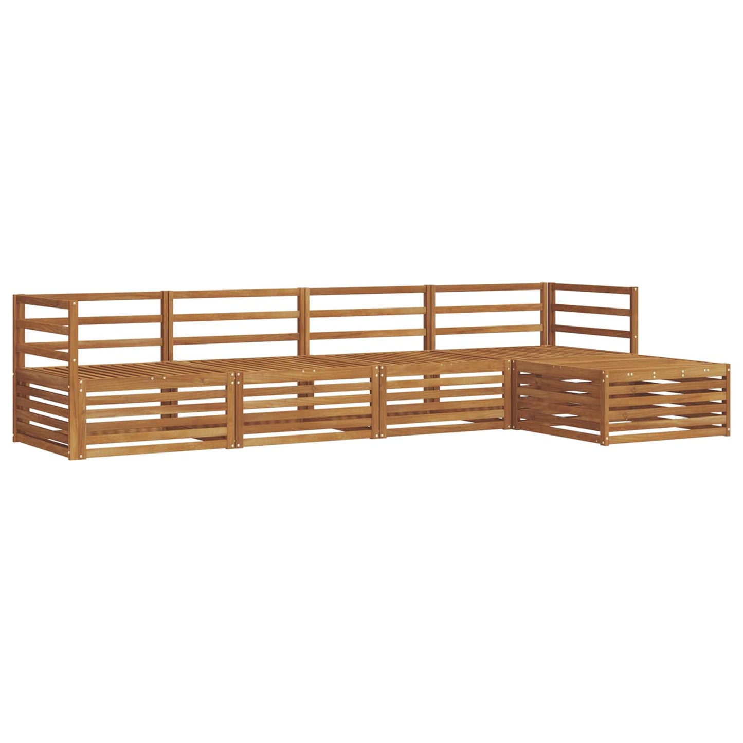 Utendørs sofa-sett 5 pcs Naturlig Solid akasietre