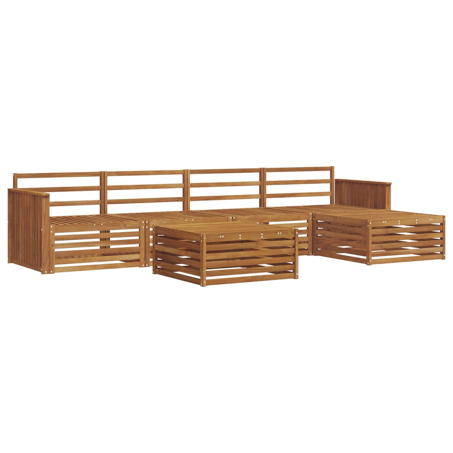 Utendørs sofa-sett 6 pcs Naturlig vidaXL