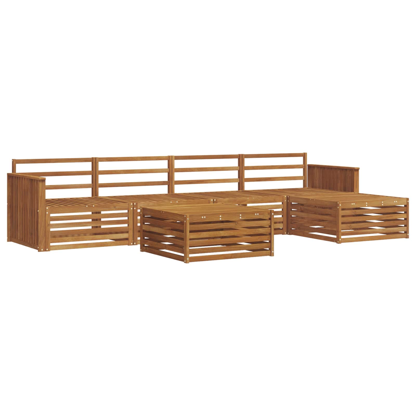 Utendørs sofa-sett 6 pcs Naturlig vidaXL