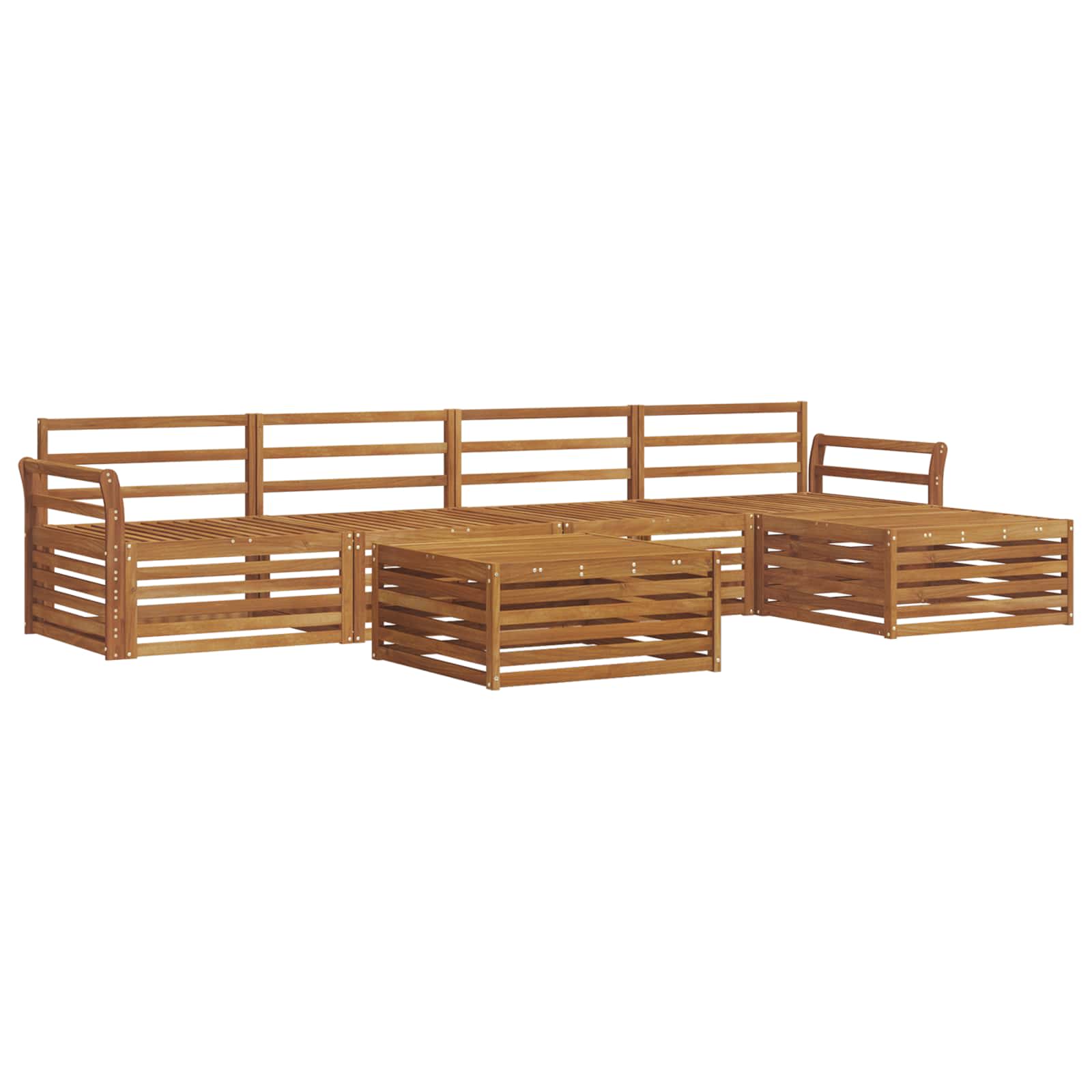 Utendørs sofa-sett 6 pcs Naturlig vidaXL