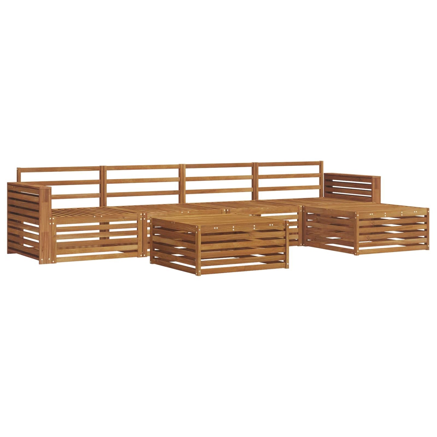 Utendørs sofa-sett 6 pcs Naturlig vidaXL