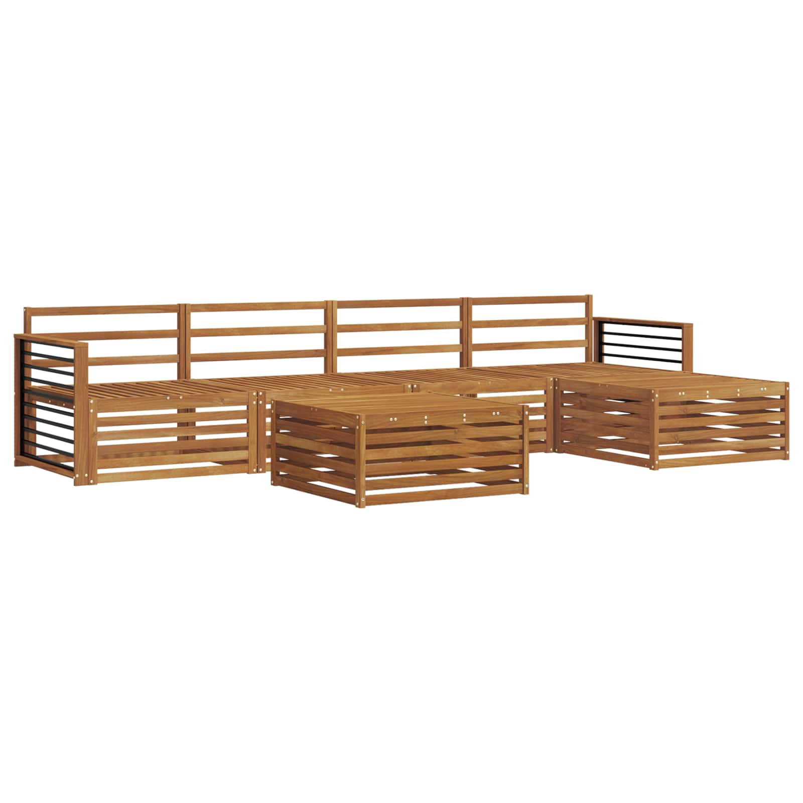 Utendørs sofa-sett 6 pcs Naturlig vidaXL
