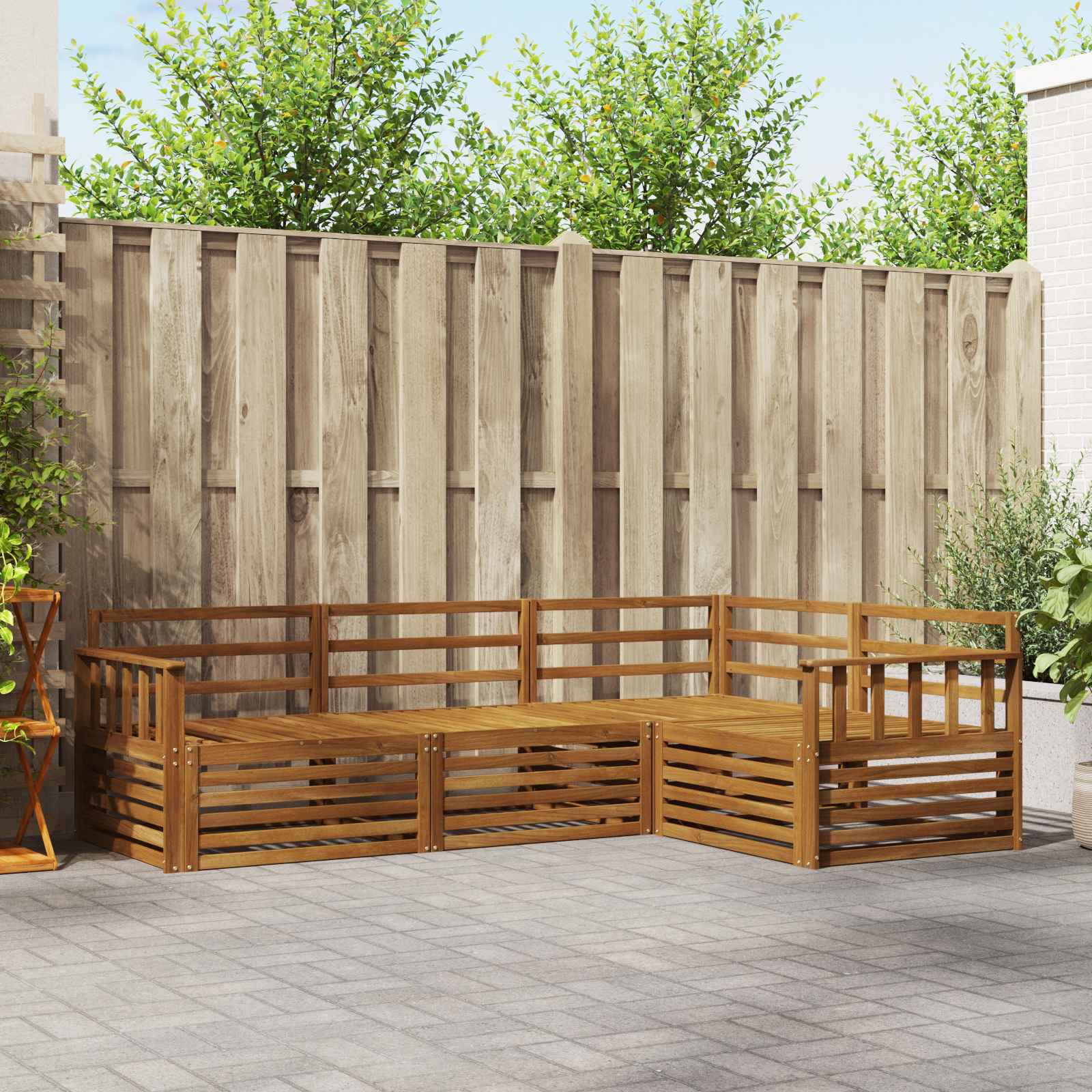 Utendørs sofa-sett 4 pcs Naturlig vidaXL