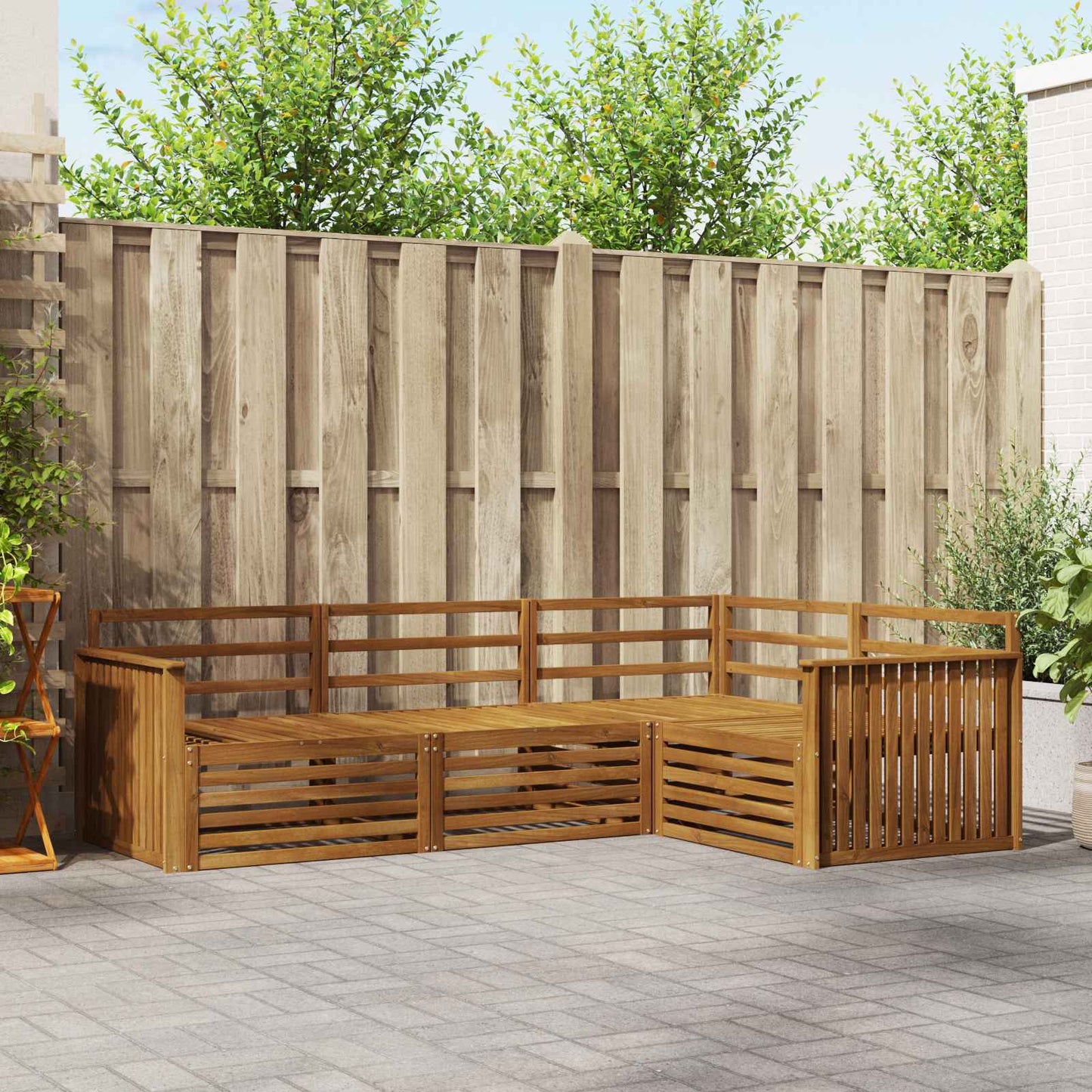 Utendørs sofa-sett 4 pcs Naturlig vidaXL