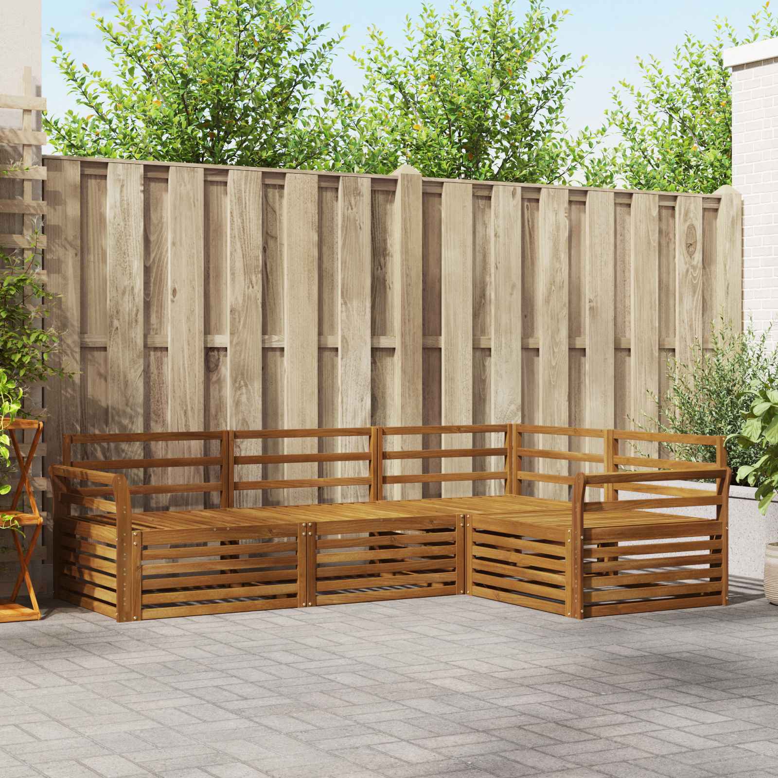 Utendørs sofa-sett 4 pcs Naturlig vidaXL