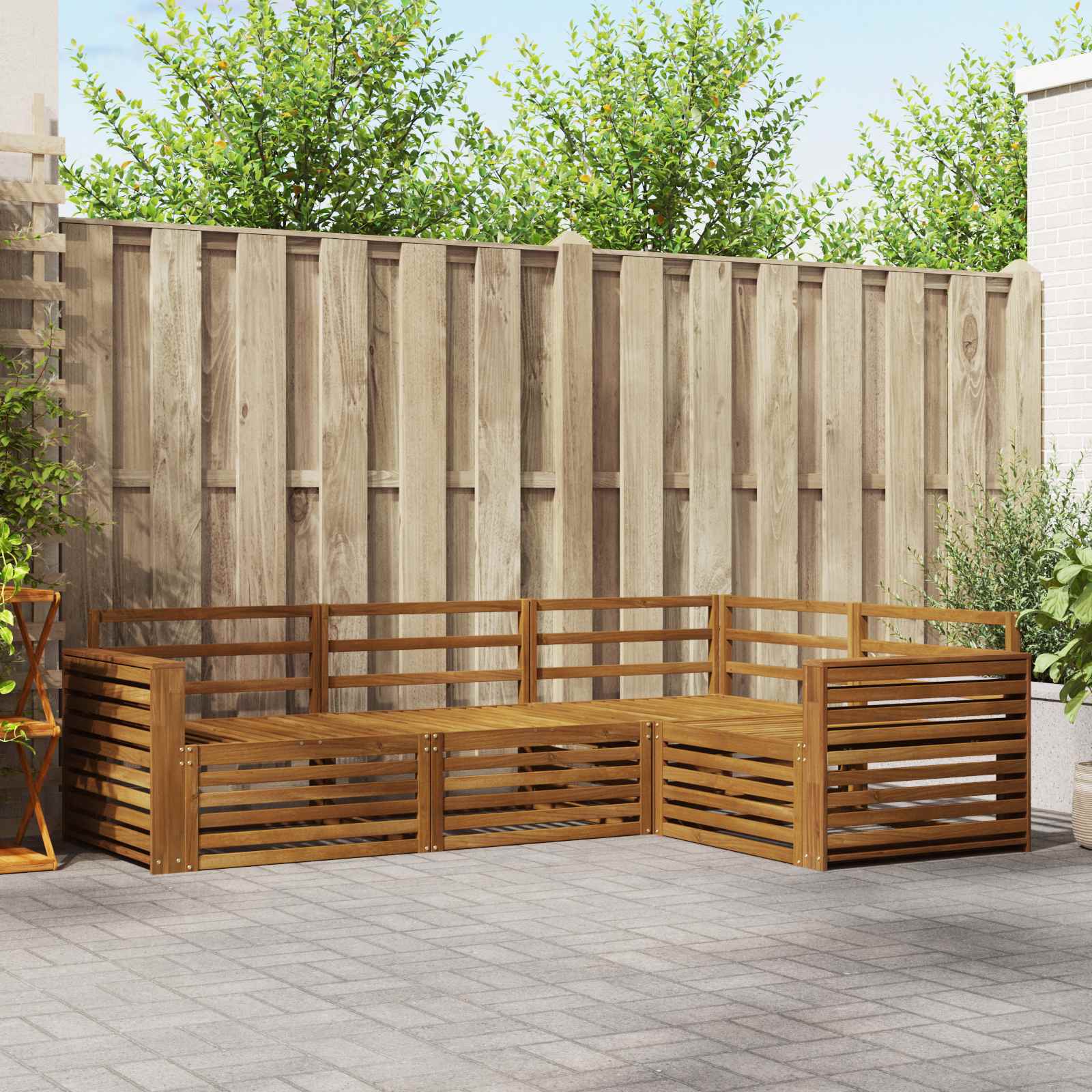 Utendørs sofa-sett 4 pcs Naturlig vidaXL